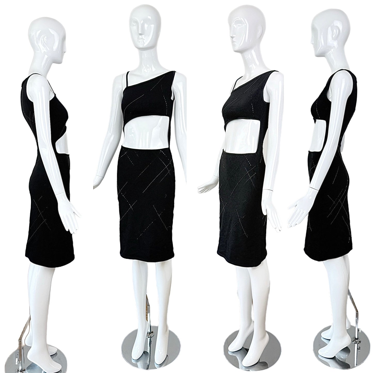 RICHARD TYLER 90's/00 Vintage Beaded Cut Out Dress