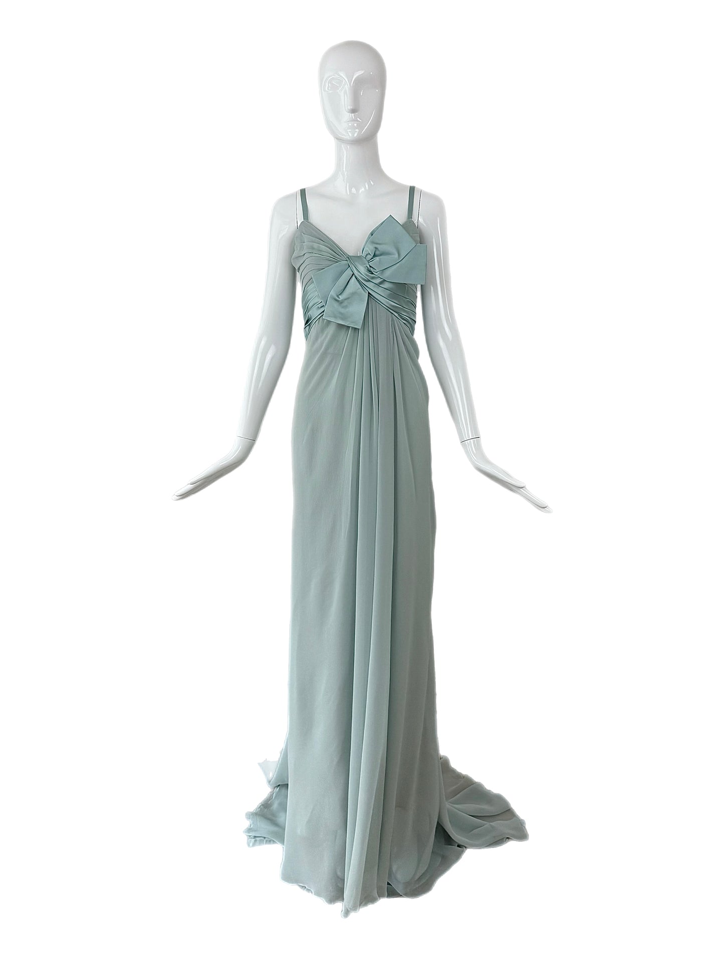 ELIE SAAB 2008 Vintage Blue Silk Ethereal Evening Gown