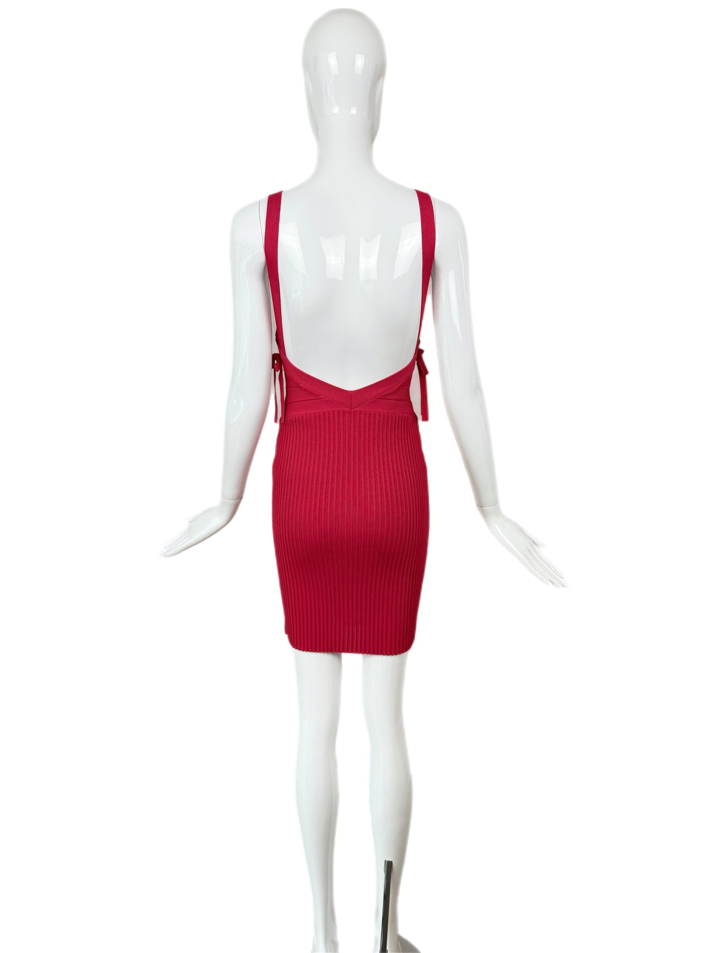 HERVE LEGER 90's Vintage Pink Backless Mini Dress
