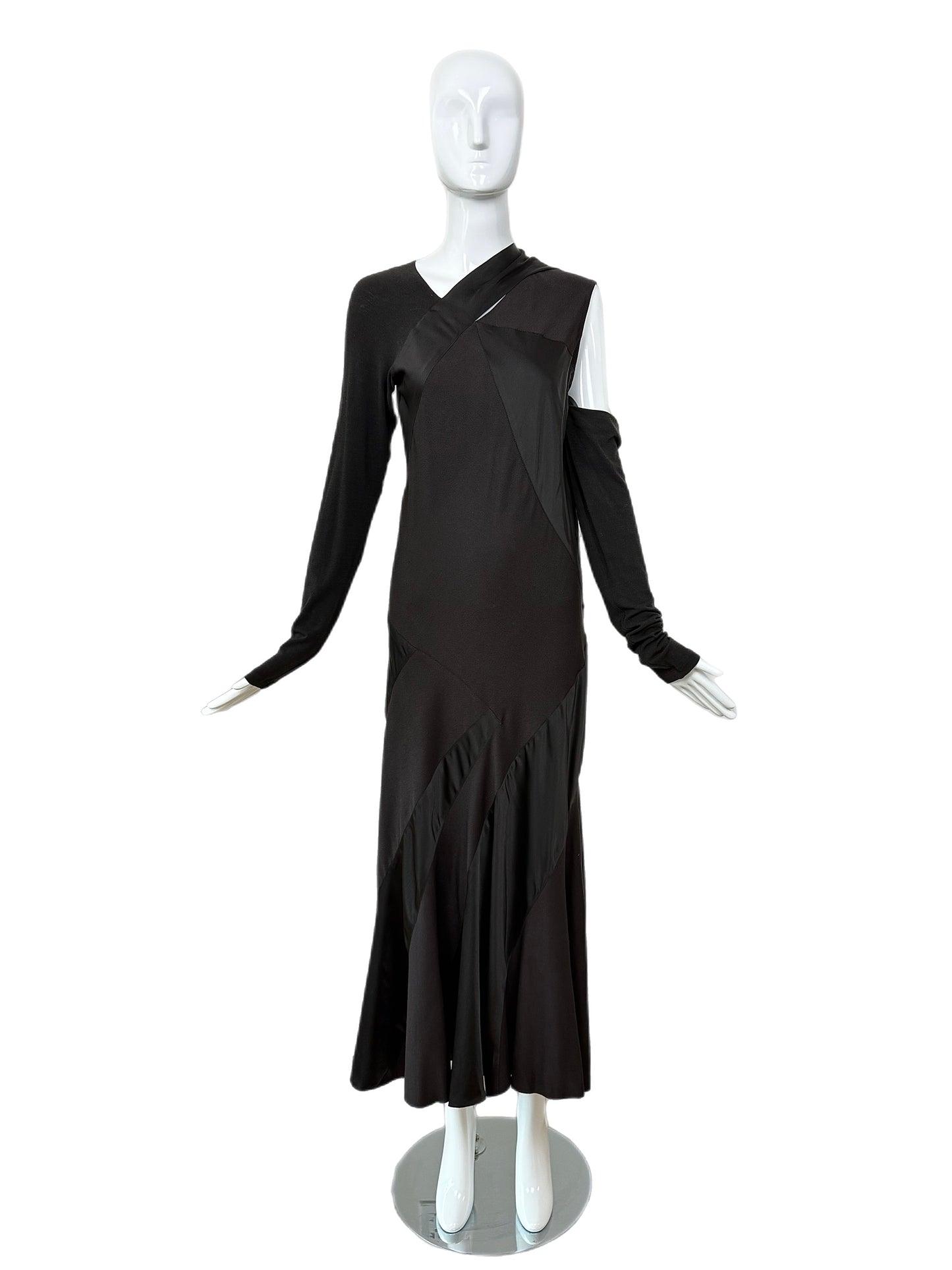 DONNA KARAN 2002 Vintage Black Long Cut-Out Dress