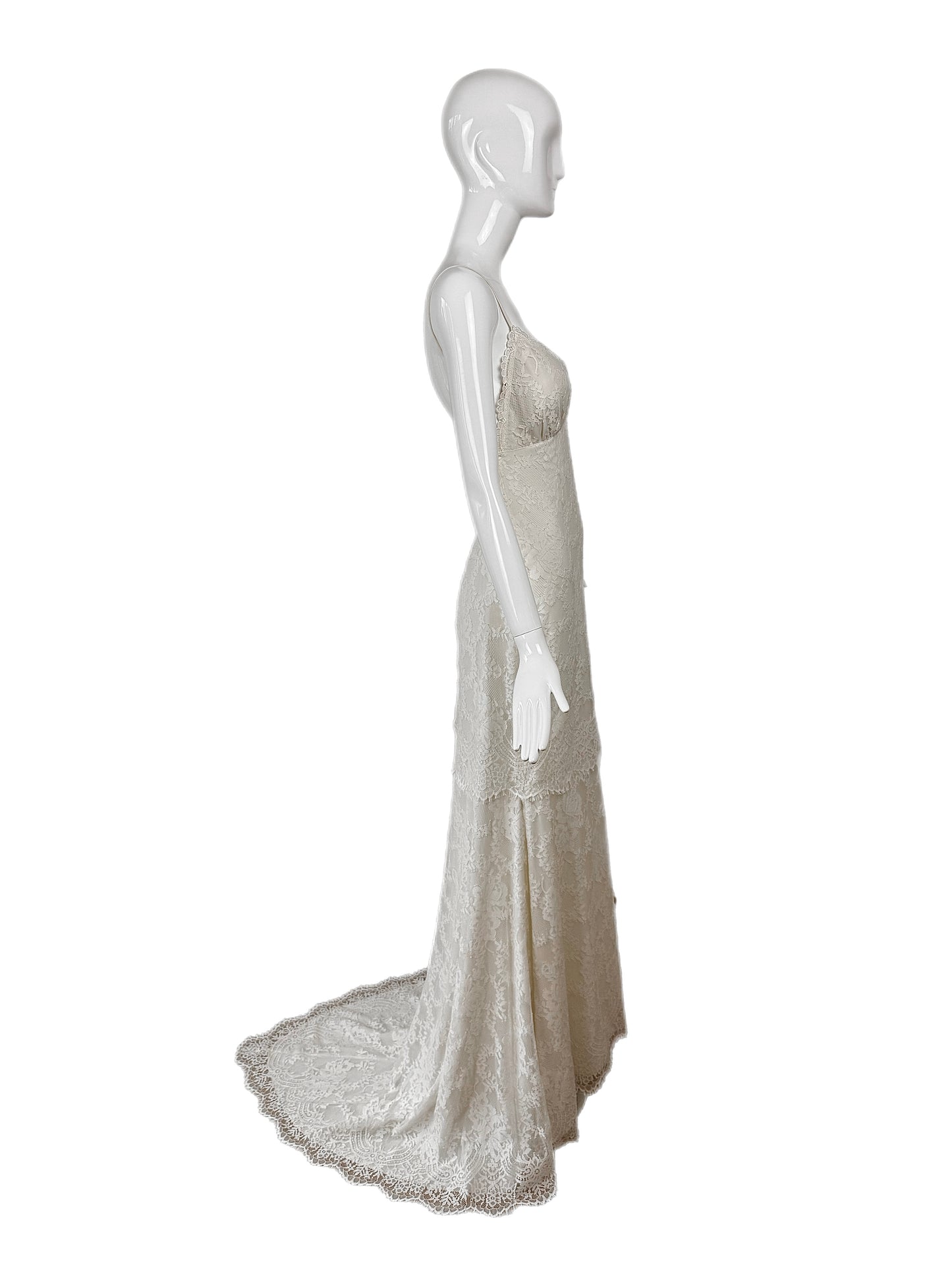 CLAIRE PETTIBONE 2017 Sample Ivory Lace Bridal Gown