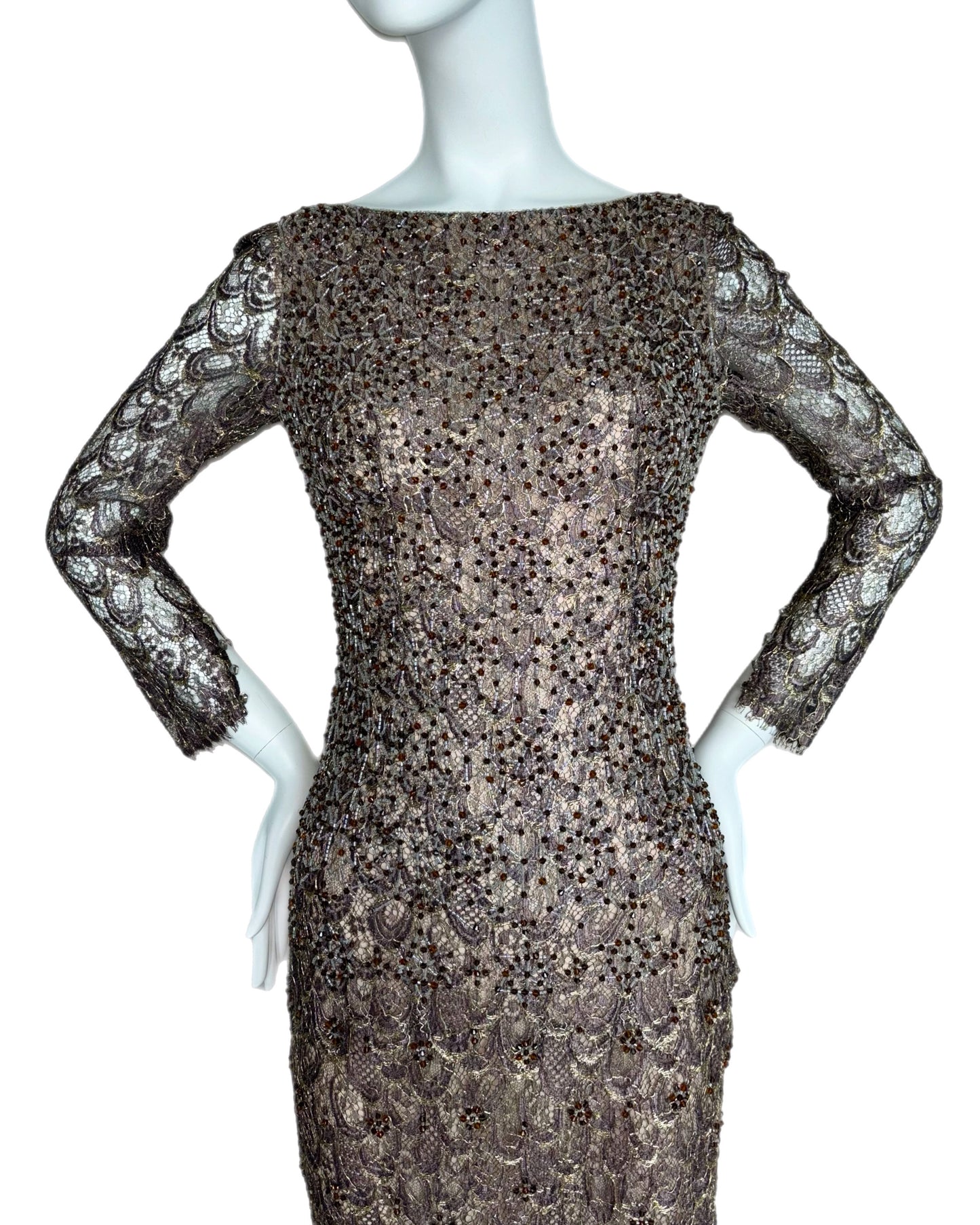 1997 vintage runway badgley mischka evening gown maxi dress