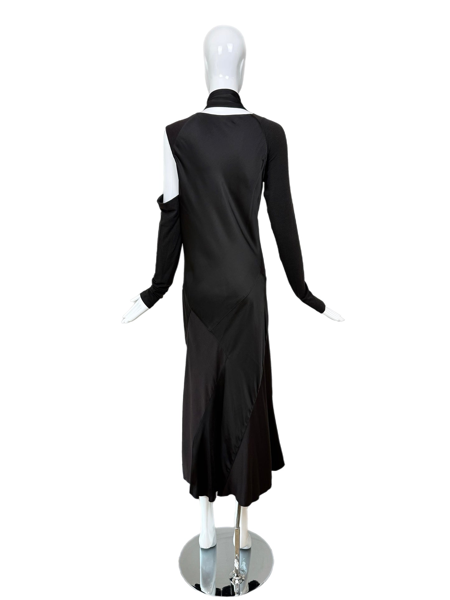 DONNA KARAN 2002 Vintage Black Long Cut-Out Dress