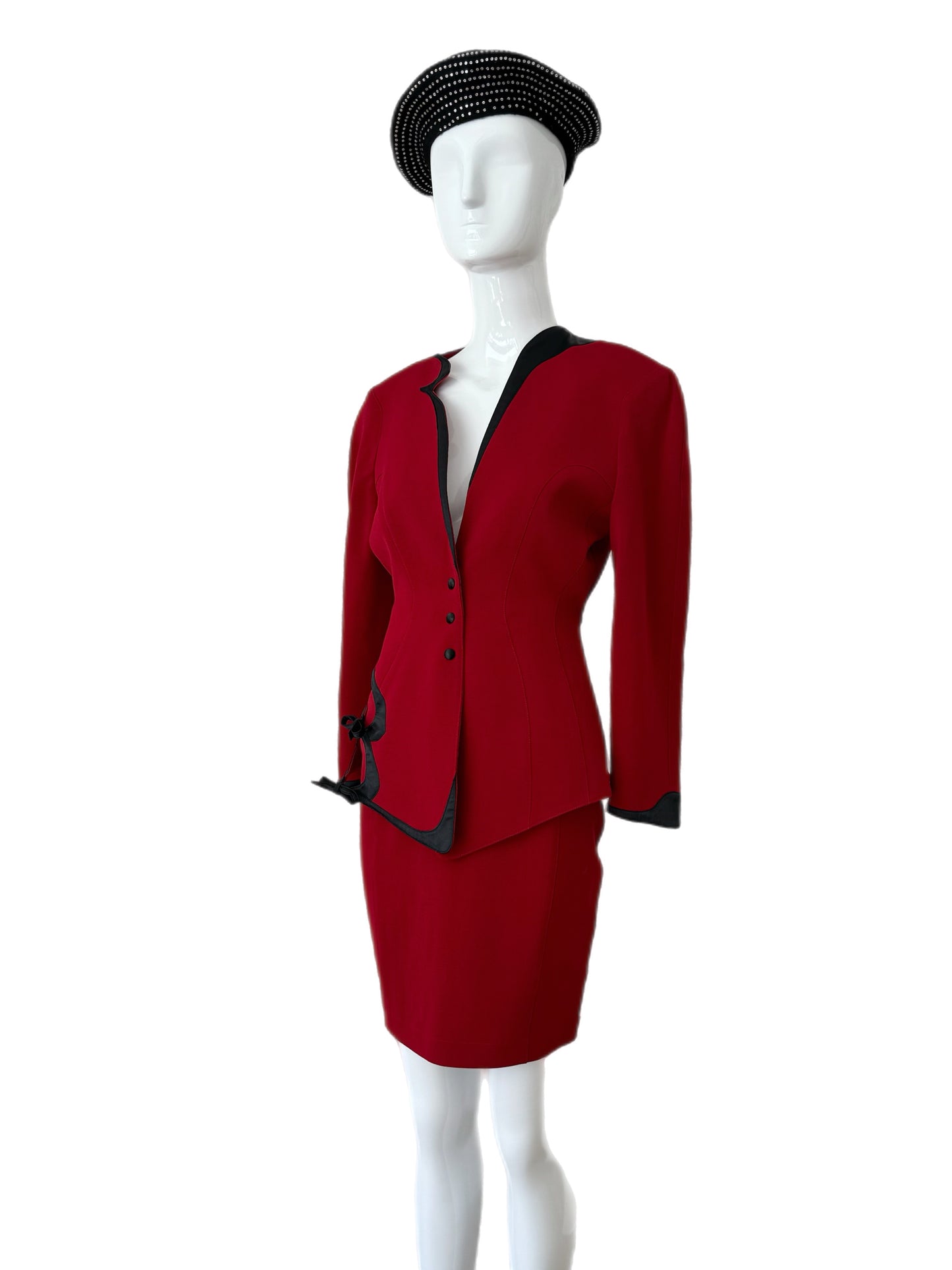 THIERRY MUGLER 80s/90s Vintage Cut-Out Skirt Suit