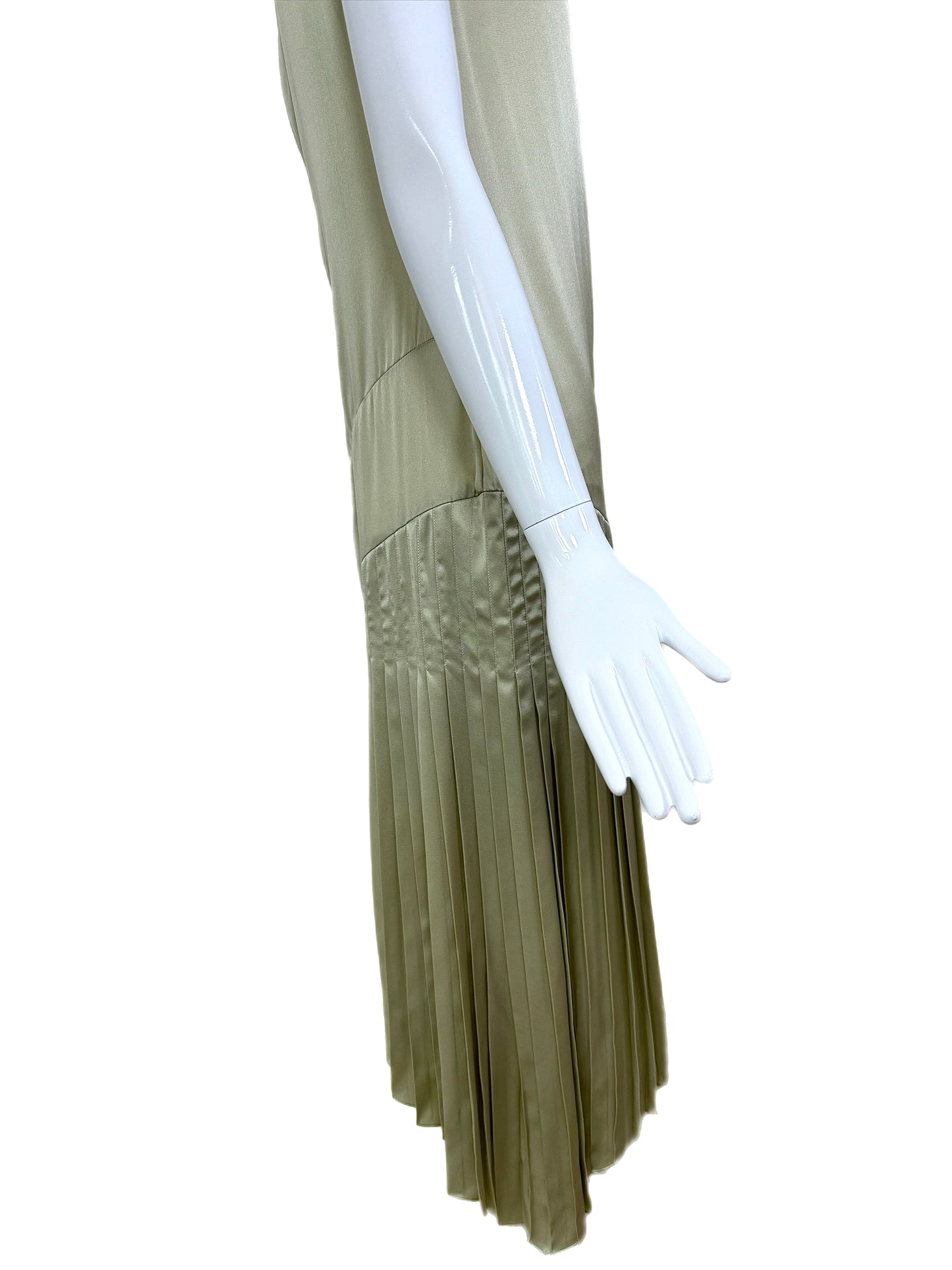 JOHN GALLIANO 2018 Silk Celery Pleated Shift Dress