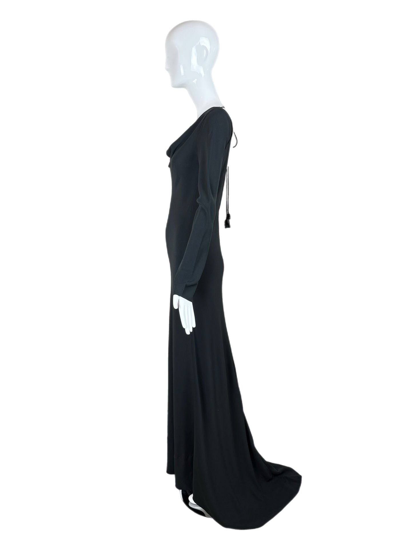 JENNY PACKHAM 1990's Vintage Black Backless Evening Gown
