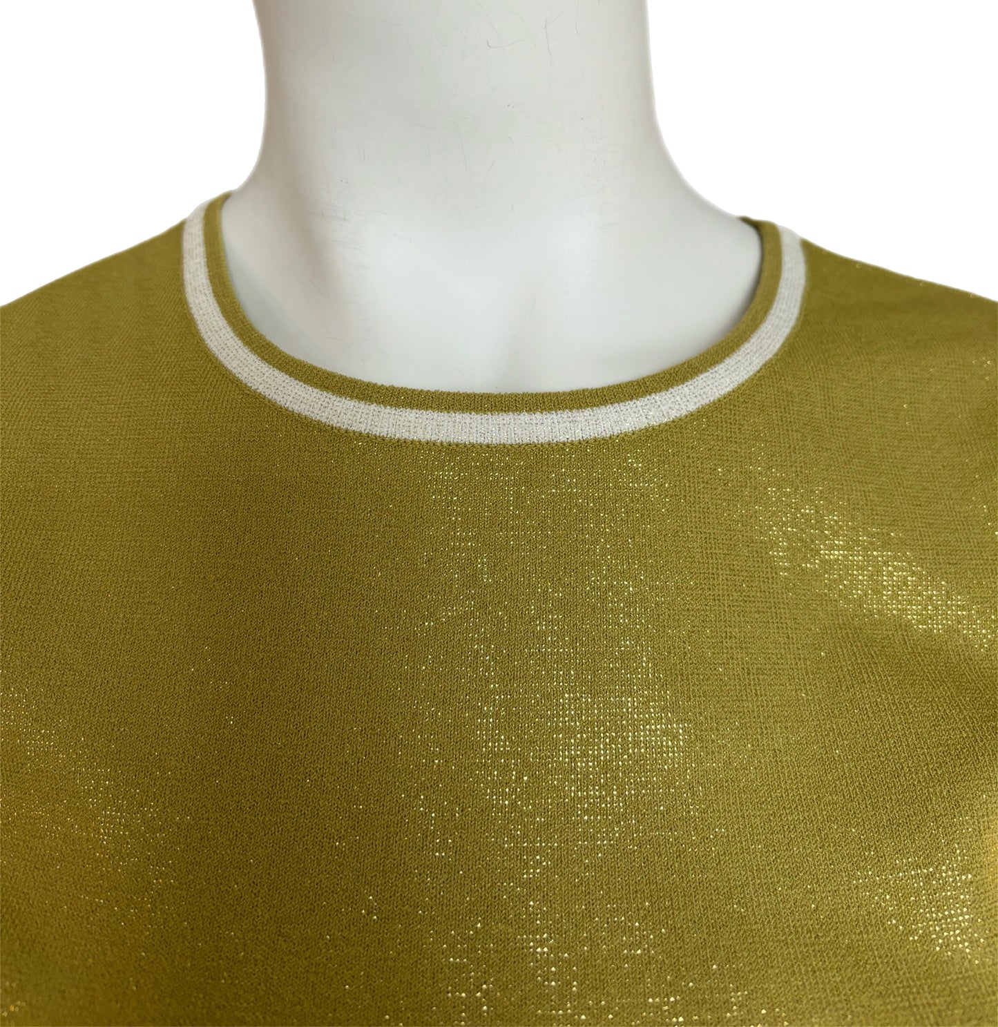 CHANEL 2001 Vintage Metallic Crop Top T-Shirt