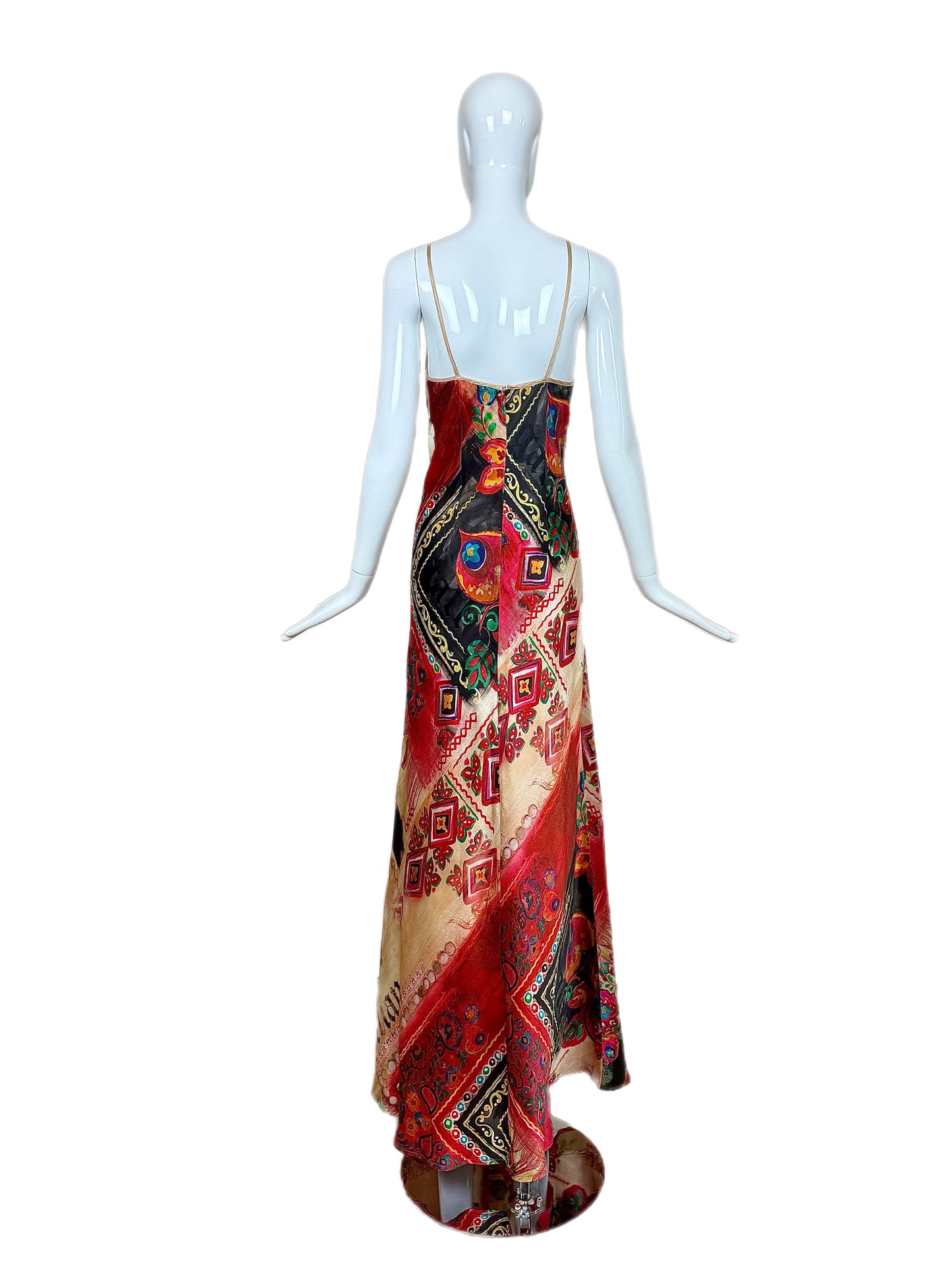 JOHN GALLIANO Vintage Silk Printed Long Slip Dress