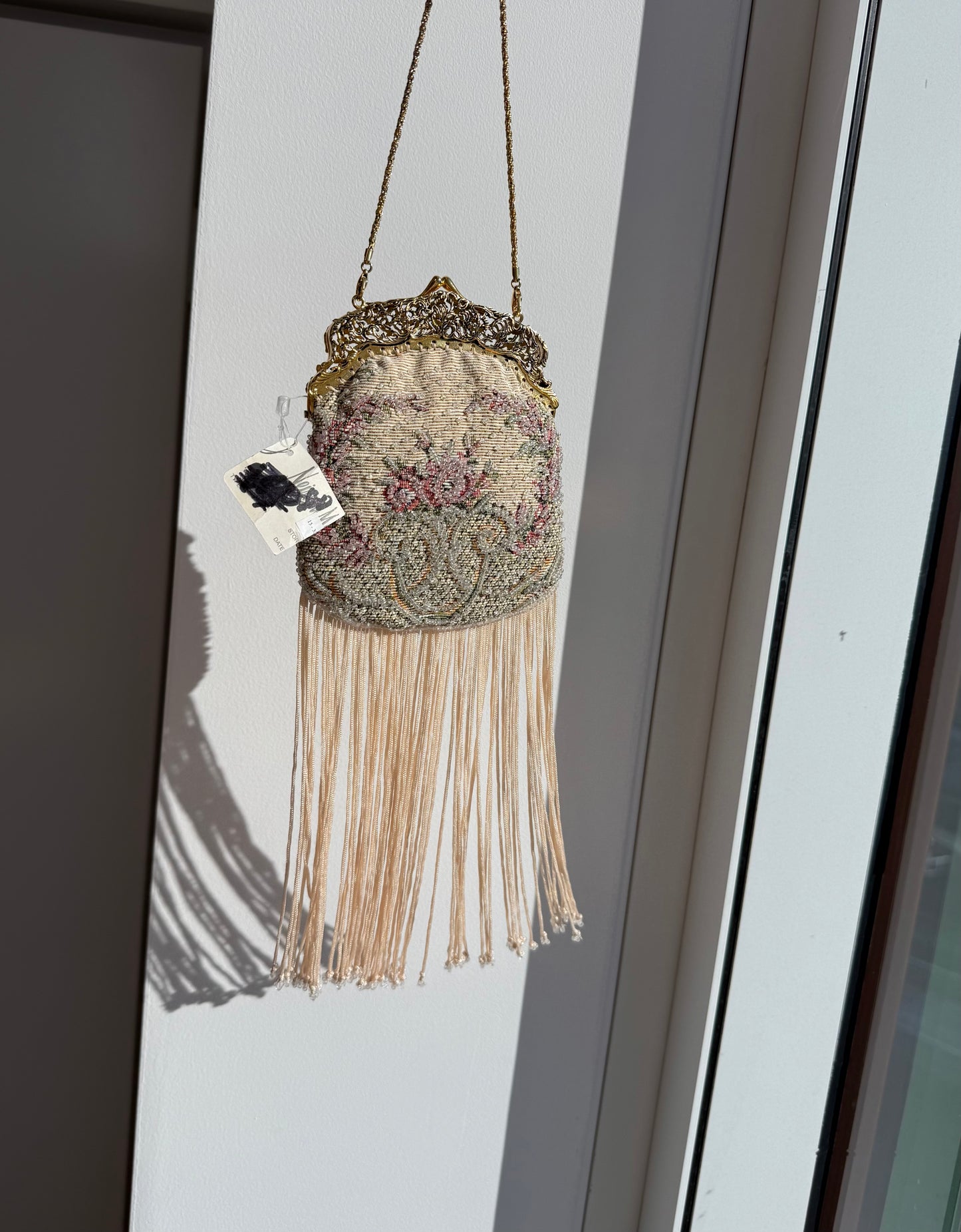 BADGLEY MISCHKA Vintage Embroidered Evening Beaded Bag