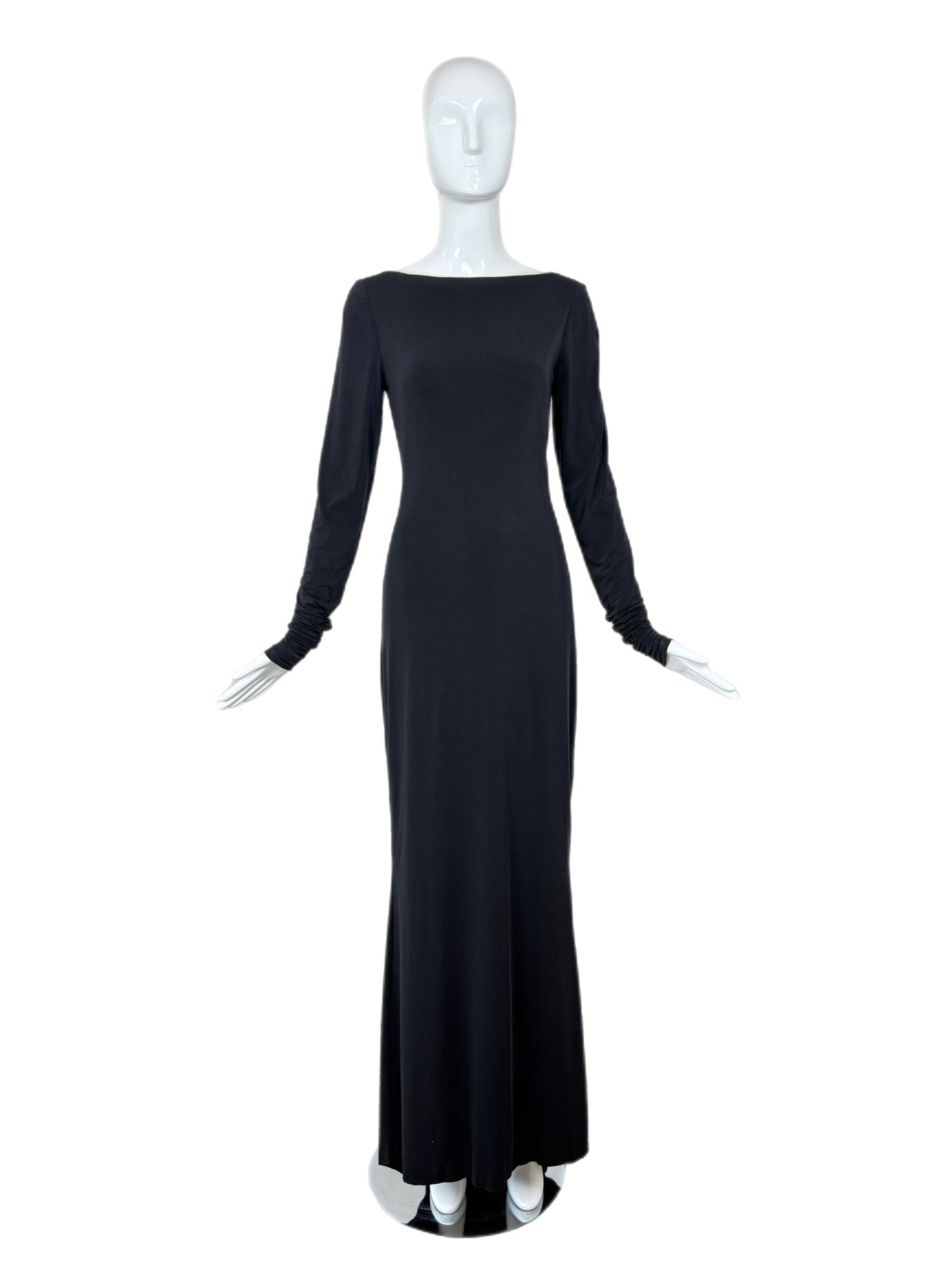 PAMELA DENNIS 2001 Vintage Black Backless Evening Gown
