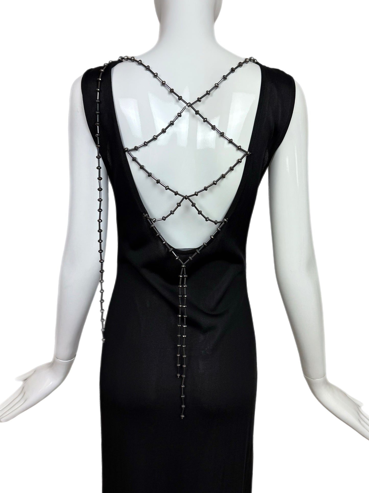 ALBERTA FERRETTI Black Ornate Multi Layered Chain Dress