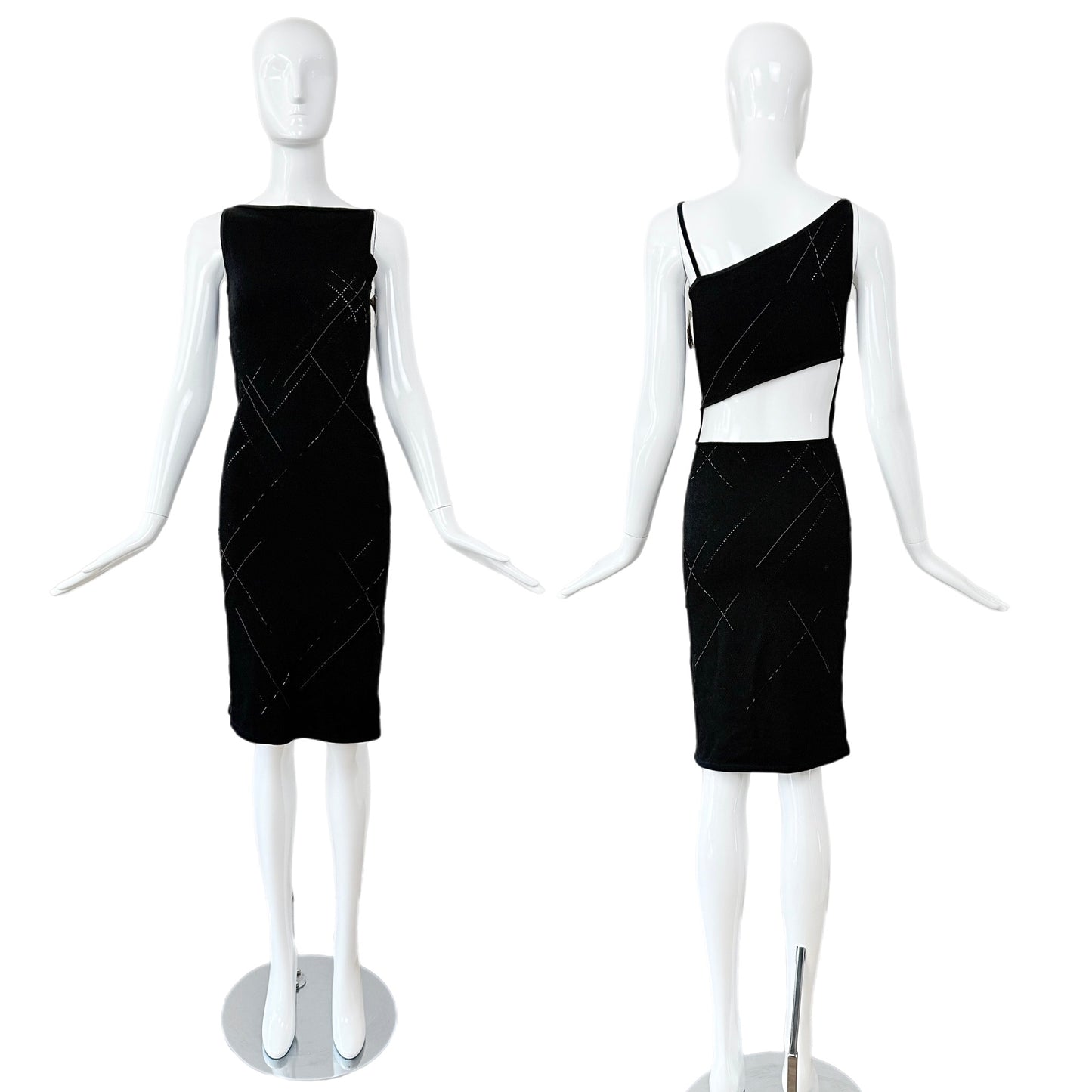 RICHARD TYLER 90's/00 Vintage Beaded Cut Out Dress