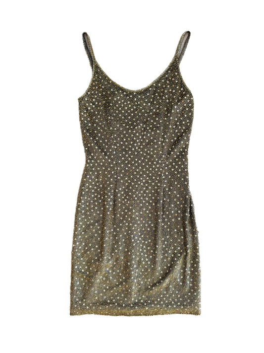 FRED HAYMAN 90's Vintage 24K Colored Gold Glass Beaded Dress