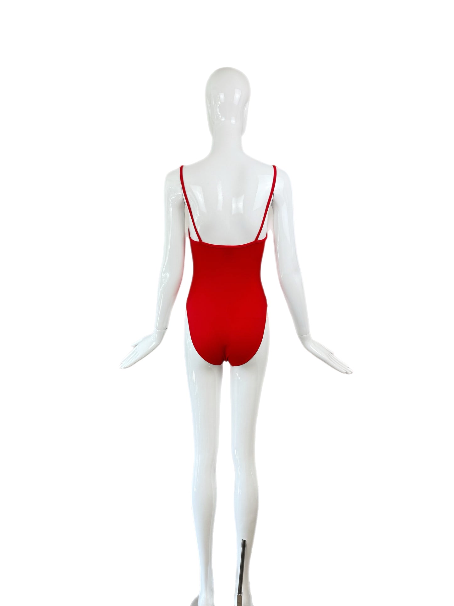 HERVE LEGER 90's Vintage Red Sheer High Cut Swimsuit