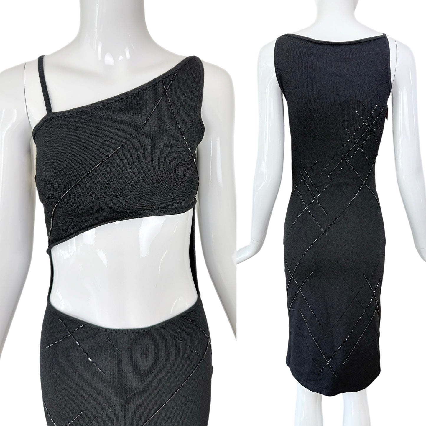 RICHARD TYLER 90's/00 Vintage Beaded Cut Out Dress