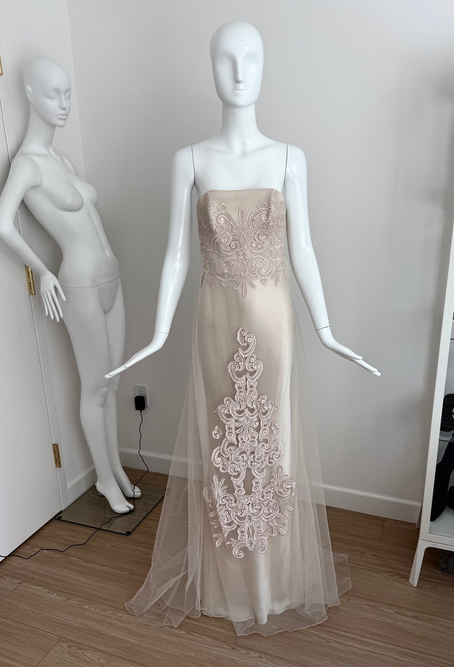 DAVID FIELDEN 2014 Runway Embroidered Strapless Bridal Gown