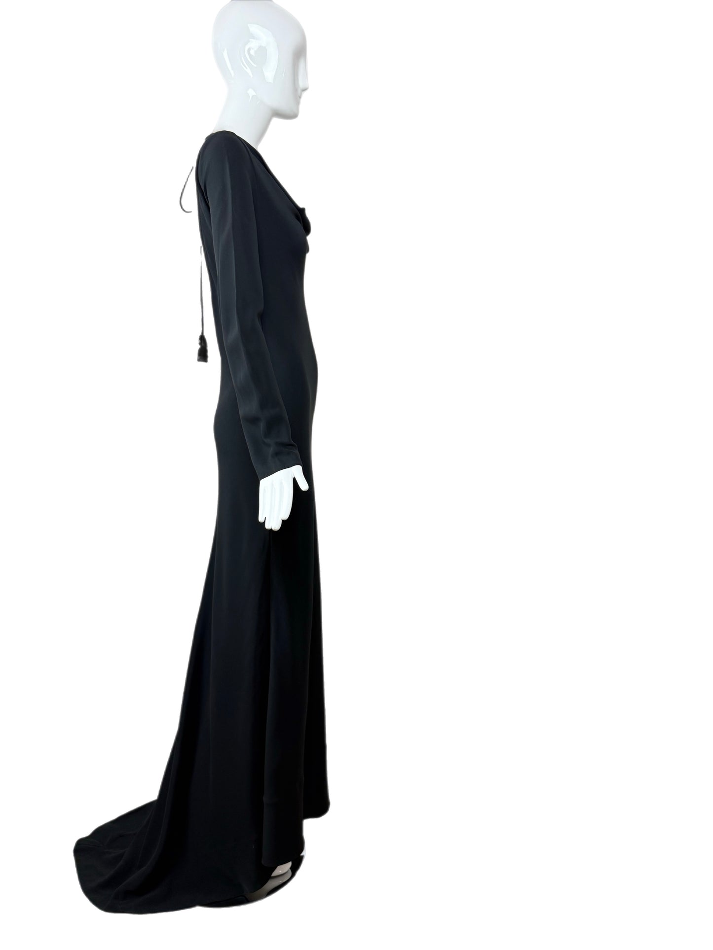 JENNY PACKHAM 1990's Vintage Black Backless Evening Gown