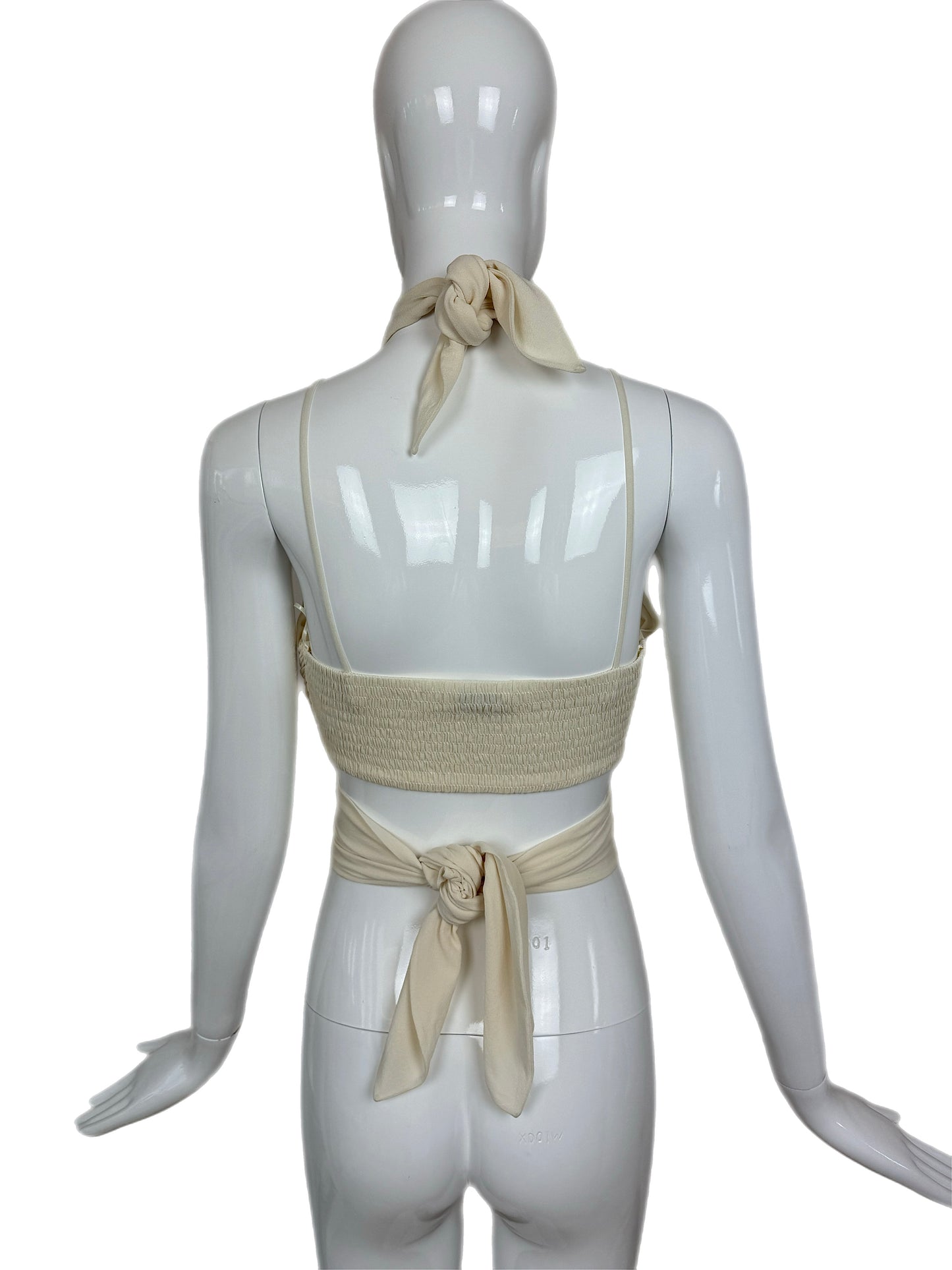 CHANEL 2021 Silk Star Embellished Crop Top