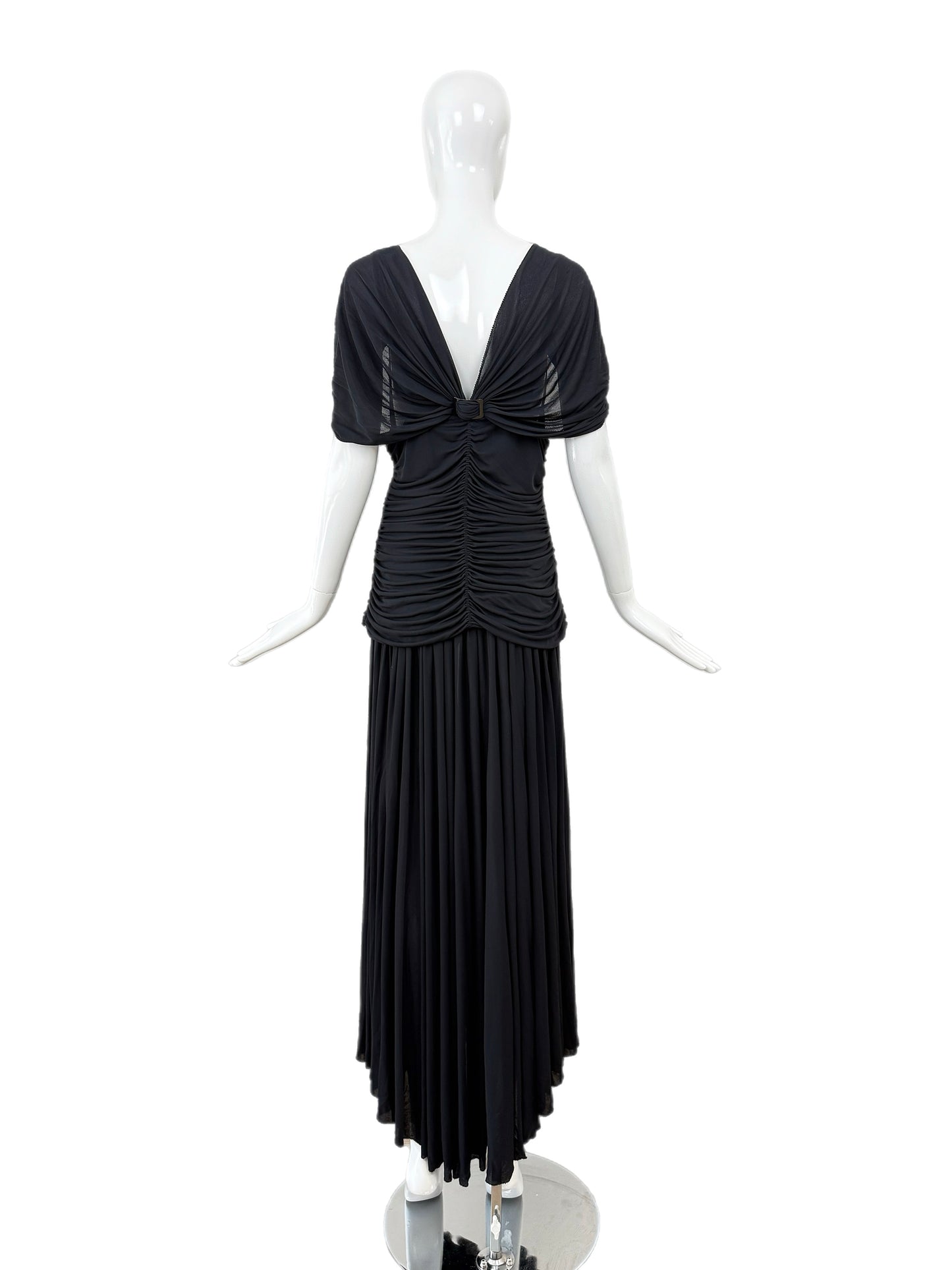 JEAN PAUL GAULTIER Vintage Black Ruched Evening Gown