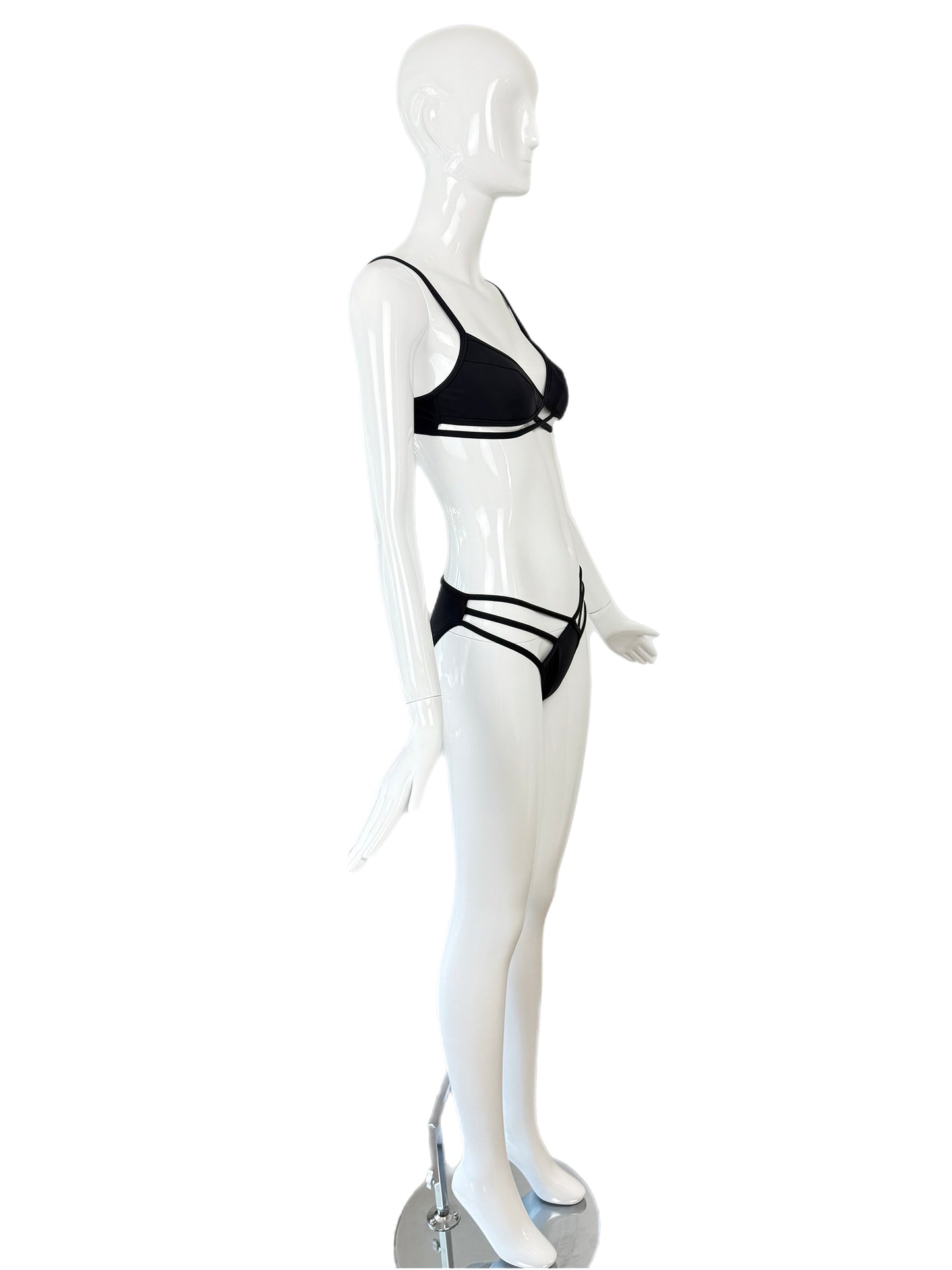 HERVE LEGER 1998 Vintage Runway Black Cut Out Bikini