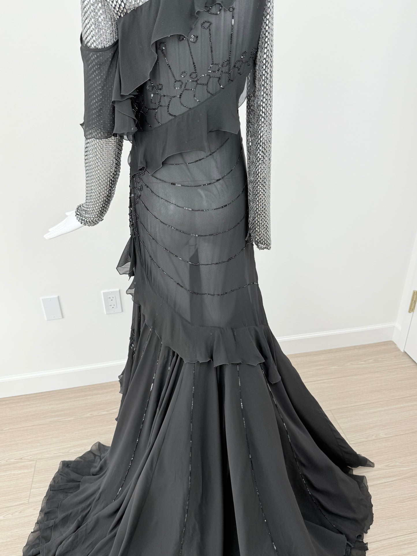 ROBERTO CAVALLI 2018 Crystal Embellished Ball Gown