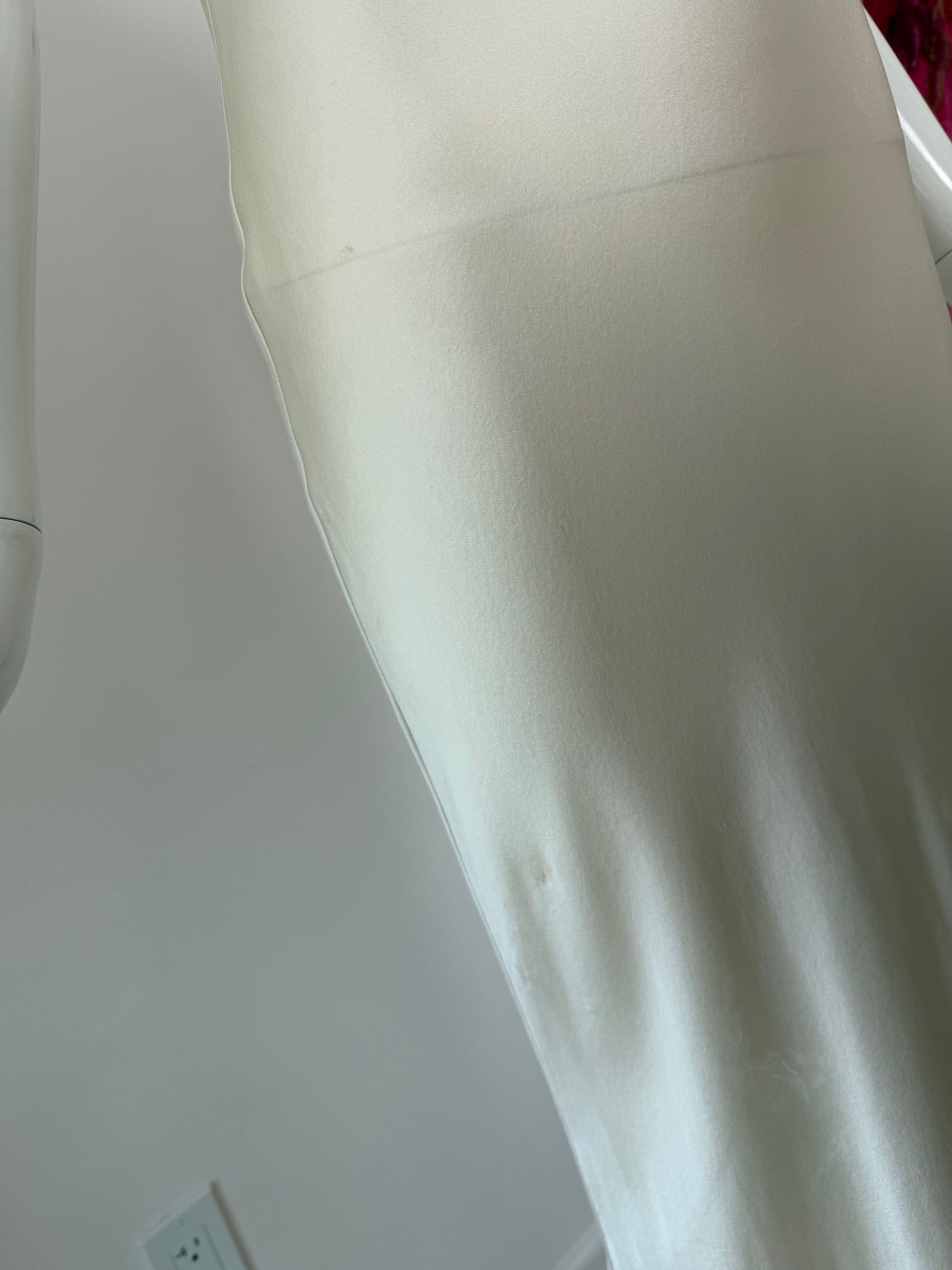 LES HABITUDES 90's Vintage Silver Grey Beaded Floral Slip Gown