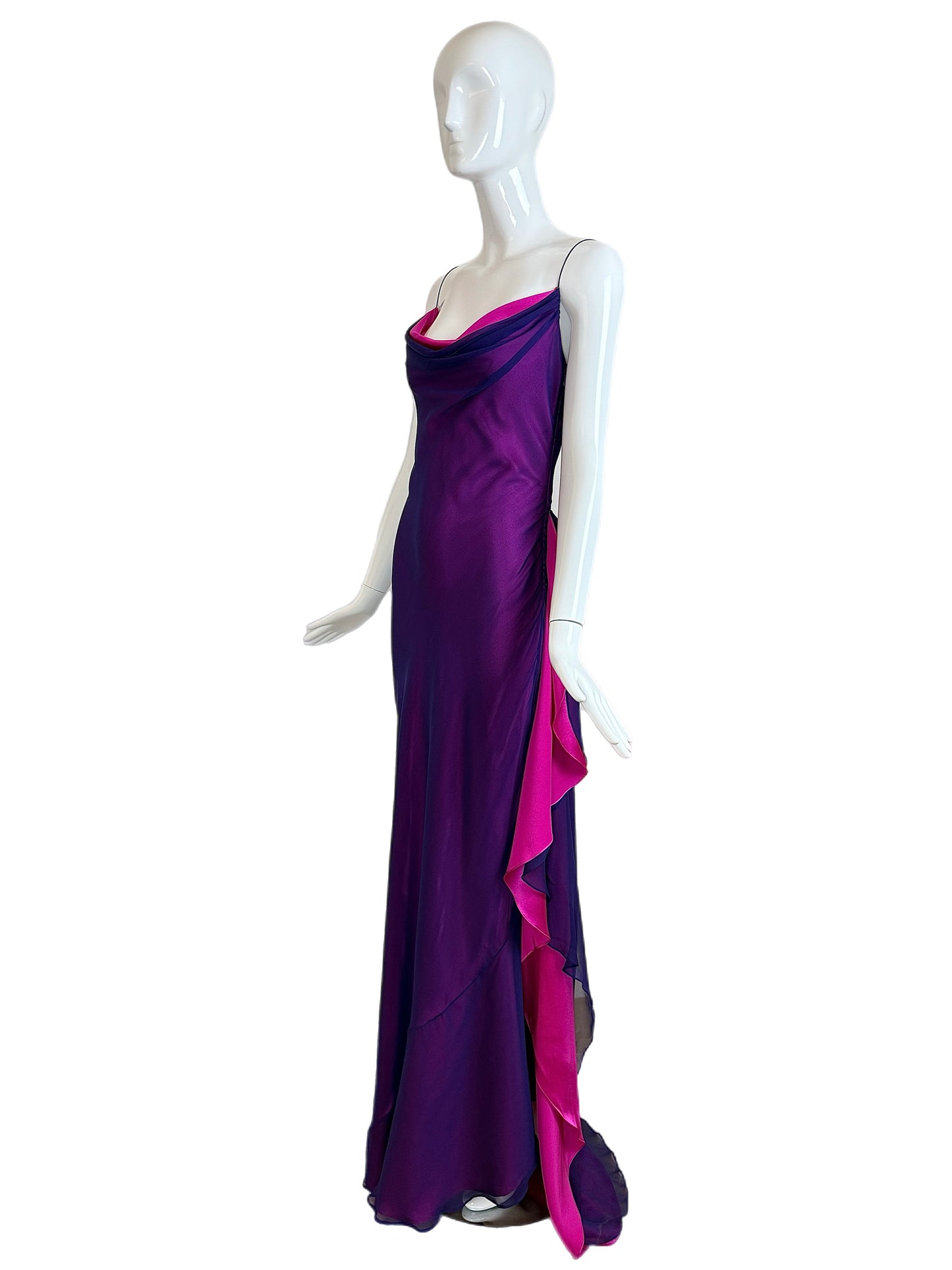 RICHARD TYLER COUTURE Vintage Silk Purple Evening Gown