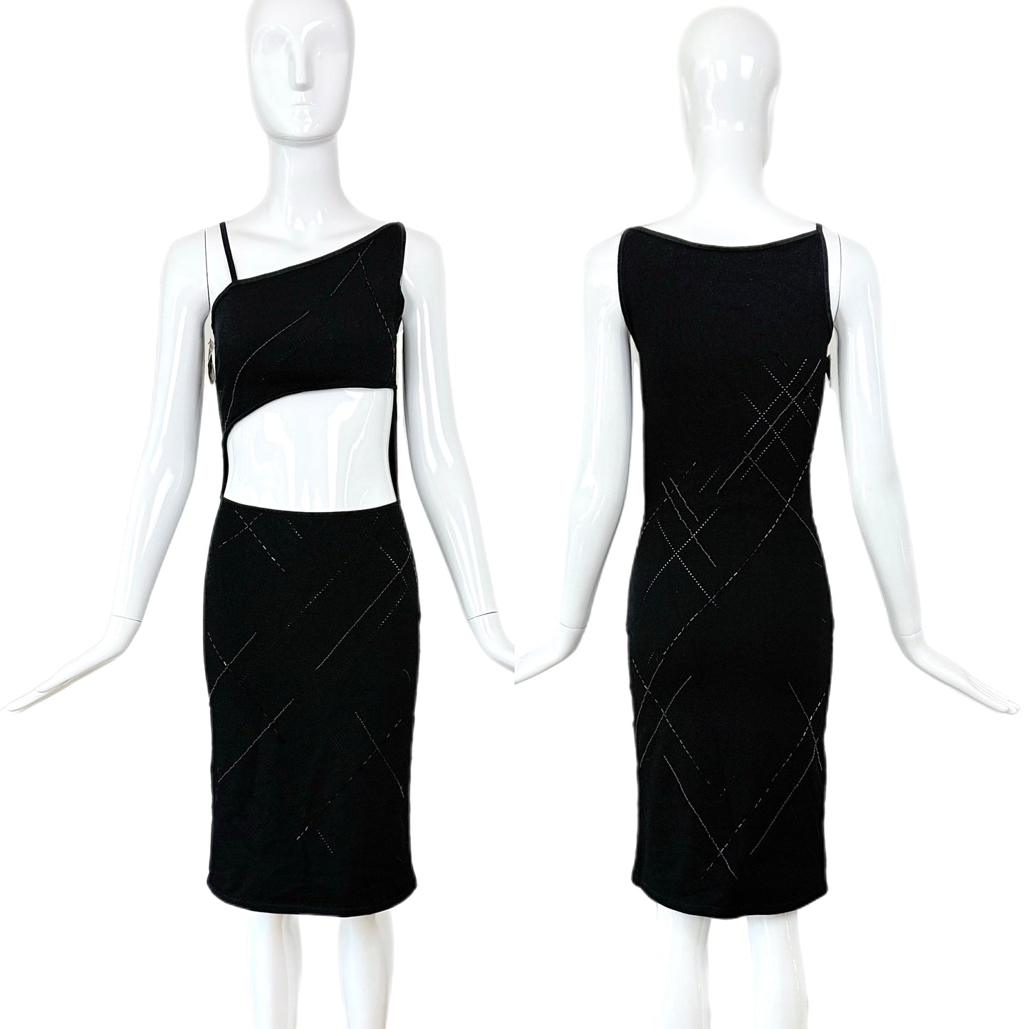 RICHARD TYLER 90's/00 Vintage Beaded Cut Out Dress