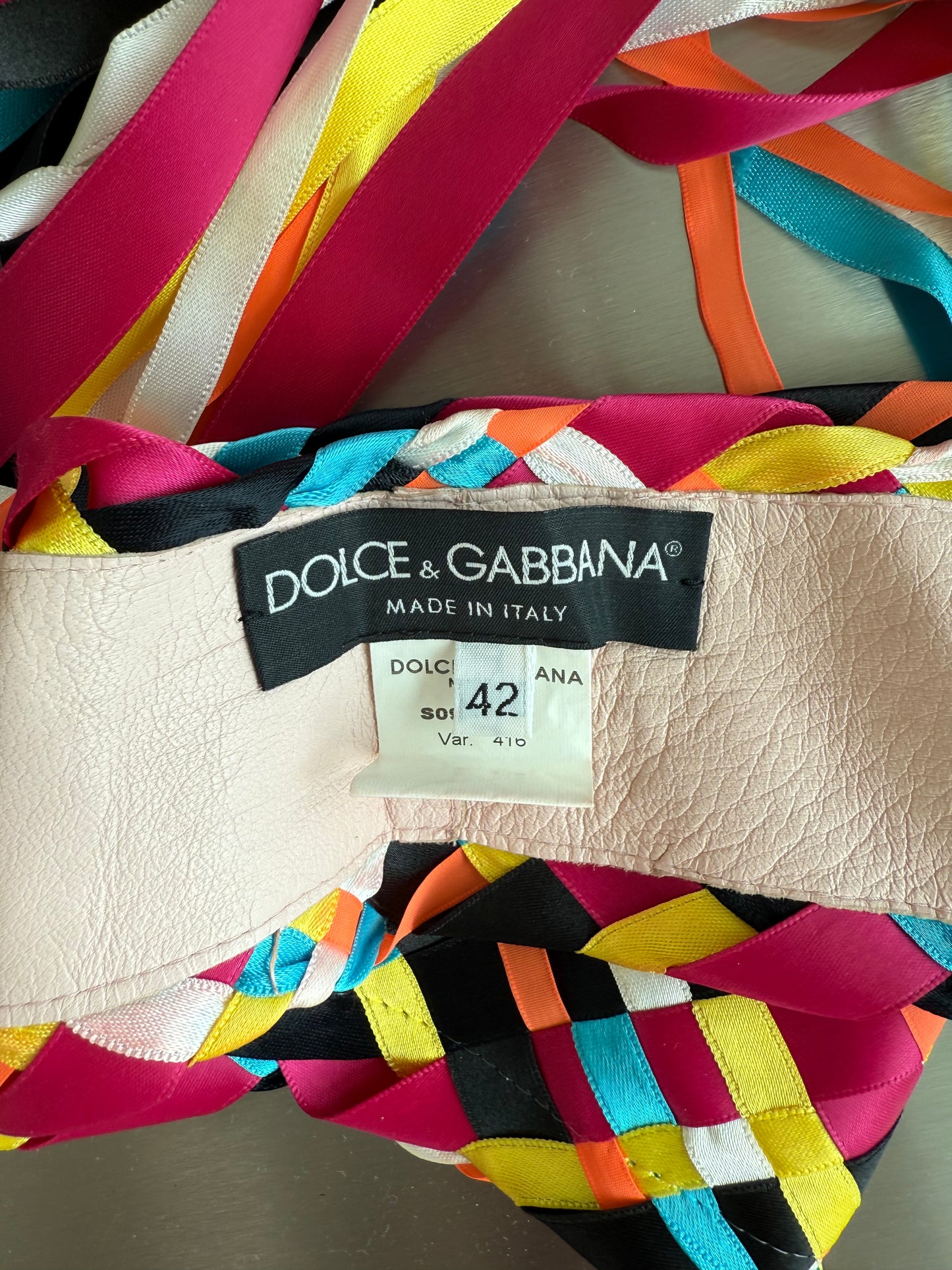 DOLCE & GABBANA 2002 Vintage Runway Ribbon Belt