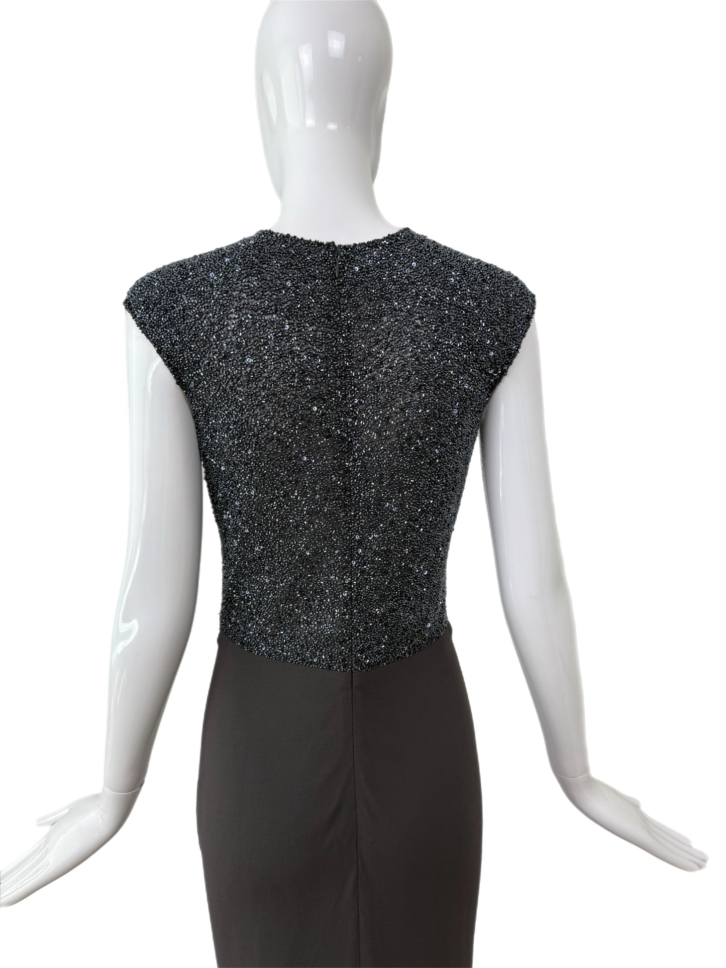 RANDOLPH DUKE 2000 Vintage Runway Beaded Evening Gown Size 14