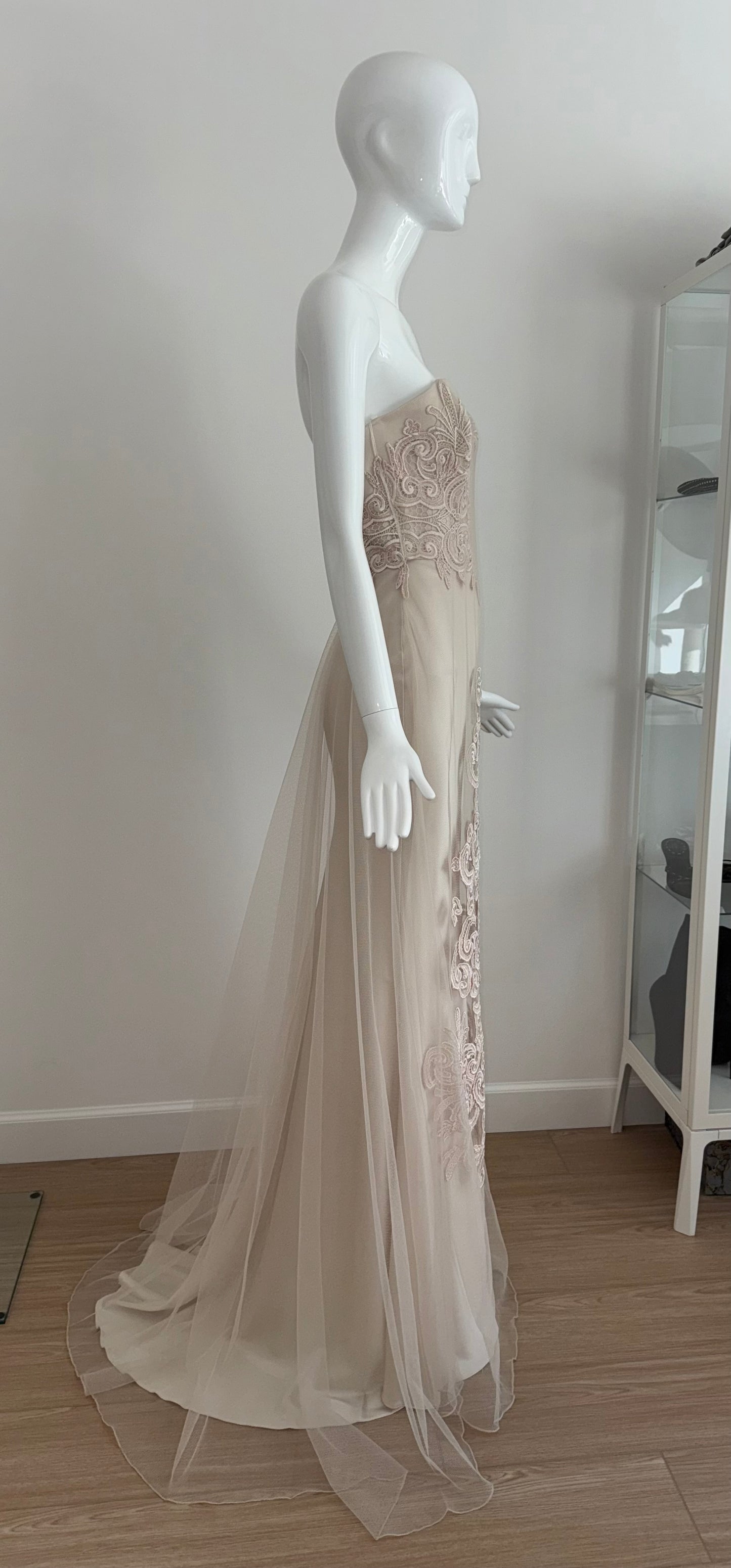 DAVID FIELDEN 2014 Runway Embroidered Strapless Bridal Gown