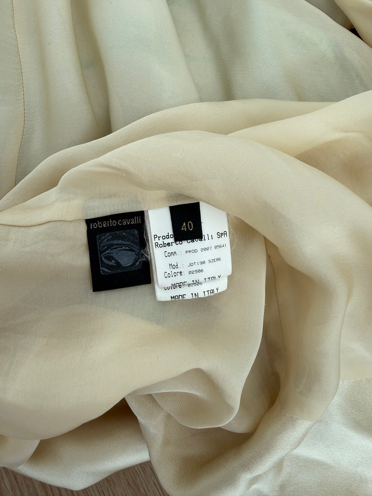 ROBERTO CAVALLI 2007 Vintage Silk Bubble Hem Gown w. Pockets