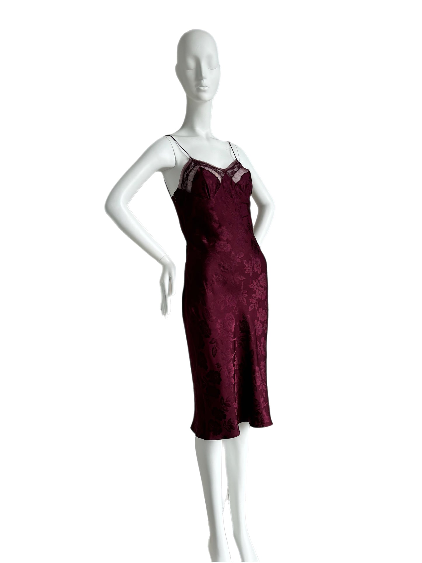 DIOR by JOHN GALLIANO 2005 Vintage Silk Burgundy Dress