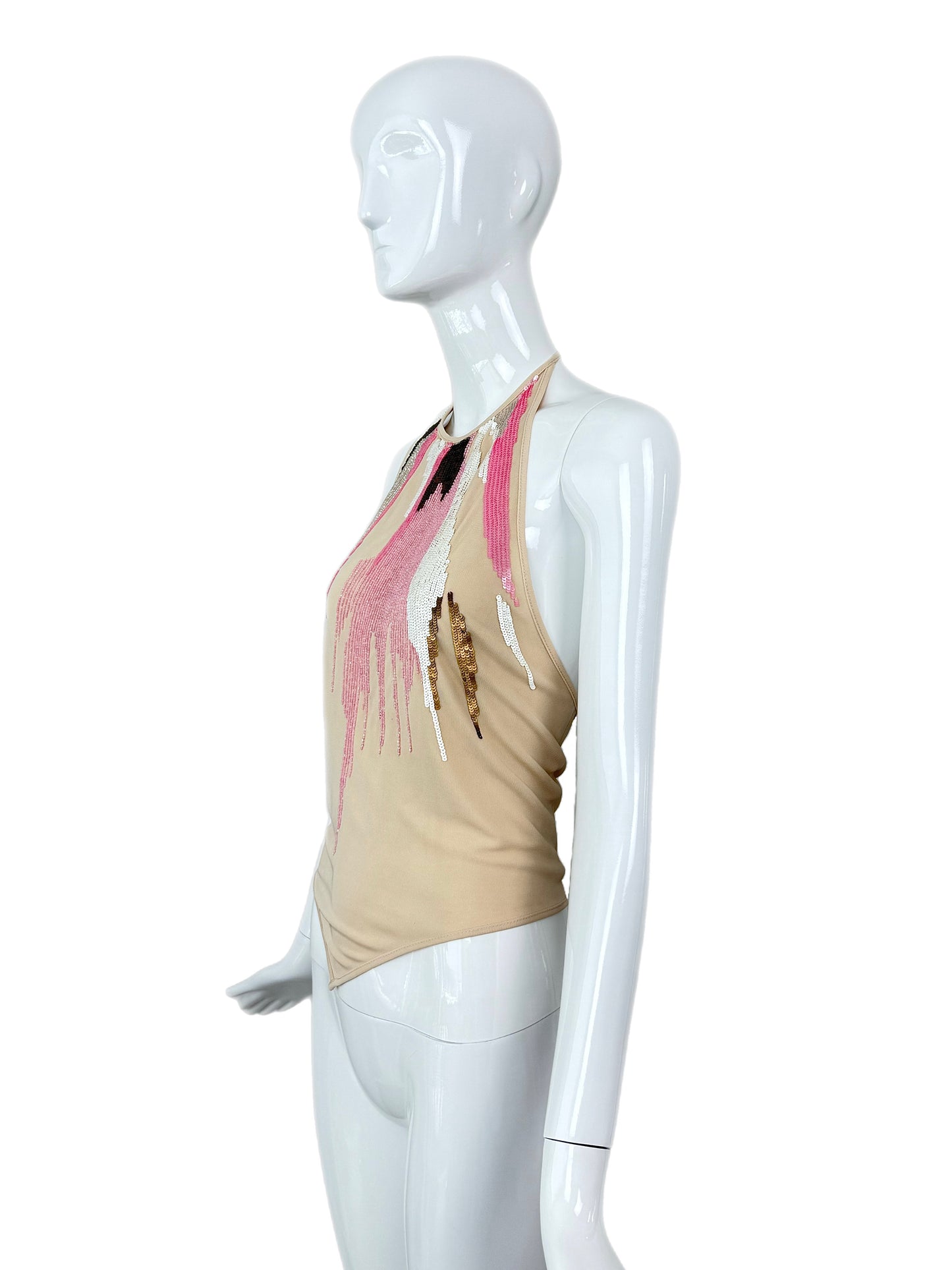 HERVE LEGER 90's Vintage Embellished Halter Top