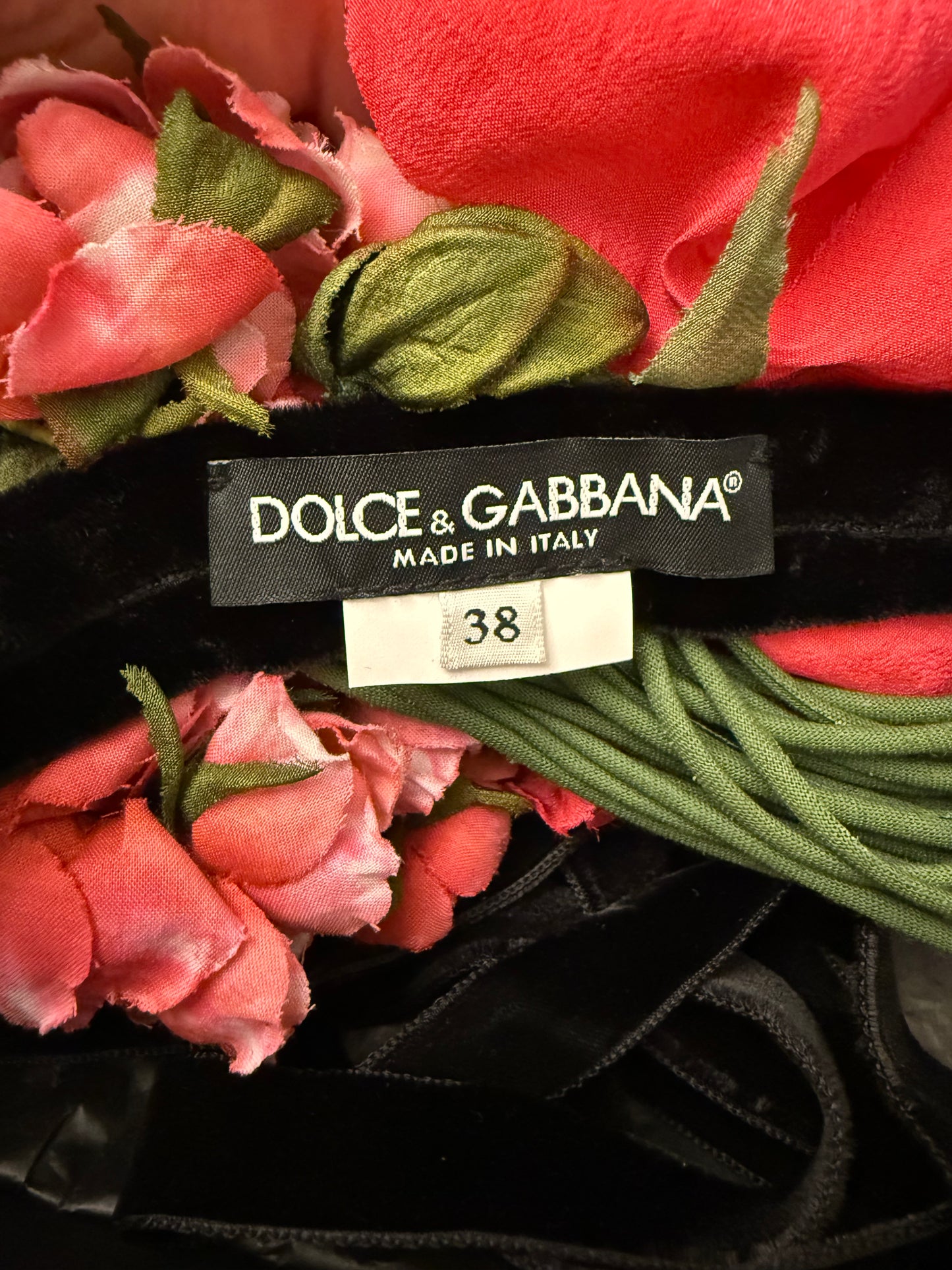DOLCE & GABBANA Magenta Petal Pink Floral Belt