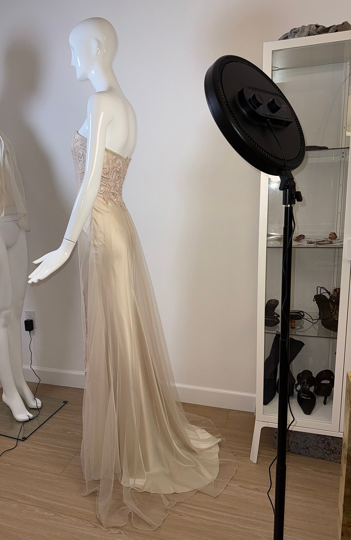 DAVID FIELDEN 2014 Runway Embroidered Strapless Bridal Gown