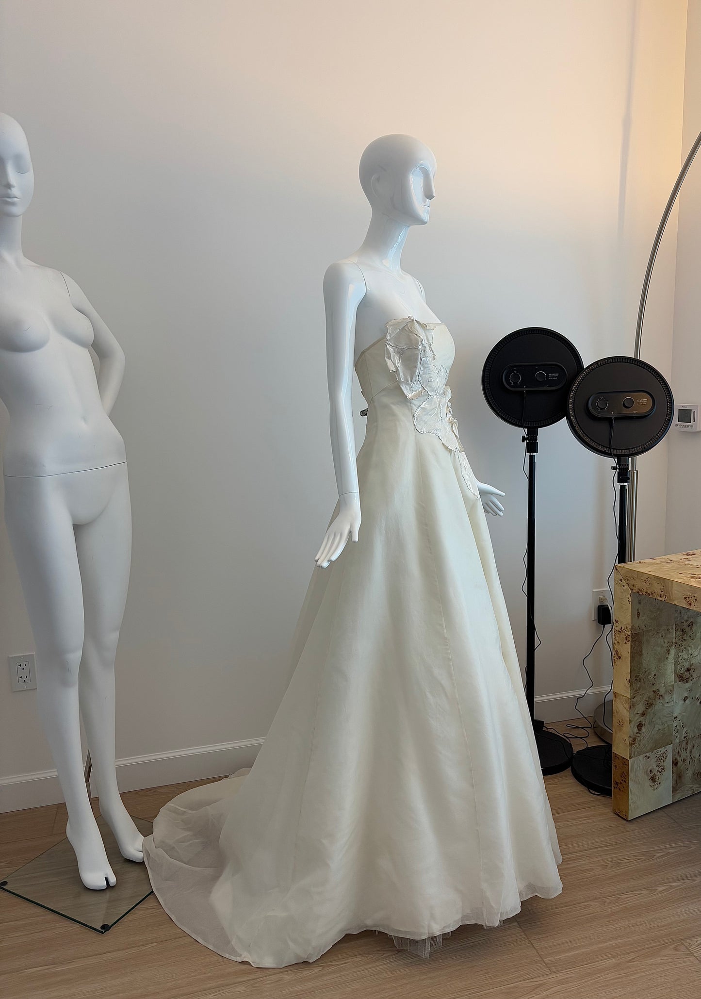 DAVID FIELDEN Sample Floral Applique Bridal Gown