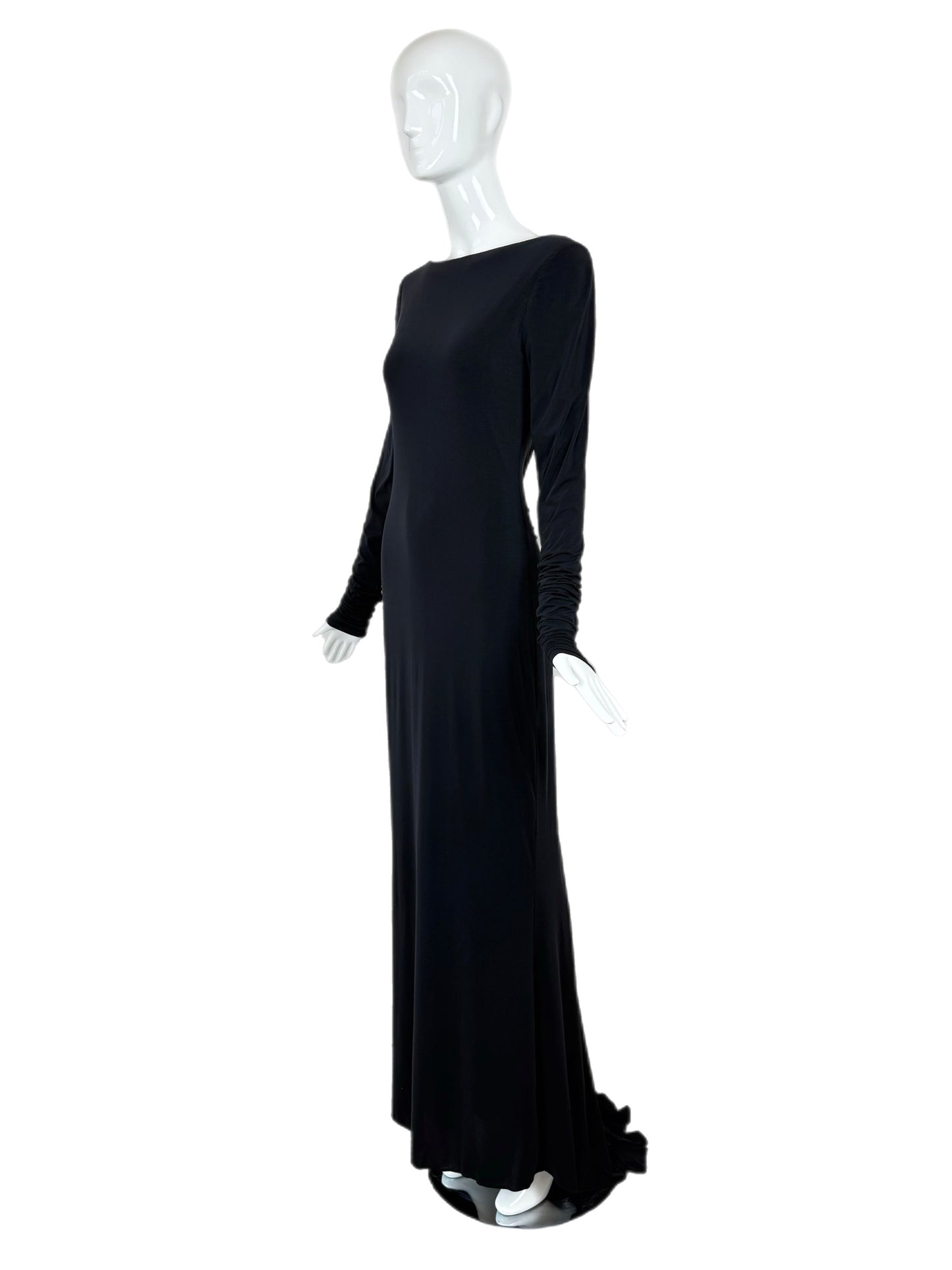 PAMELA DENNIS 2001 Vintage Black Backless Evening Gown