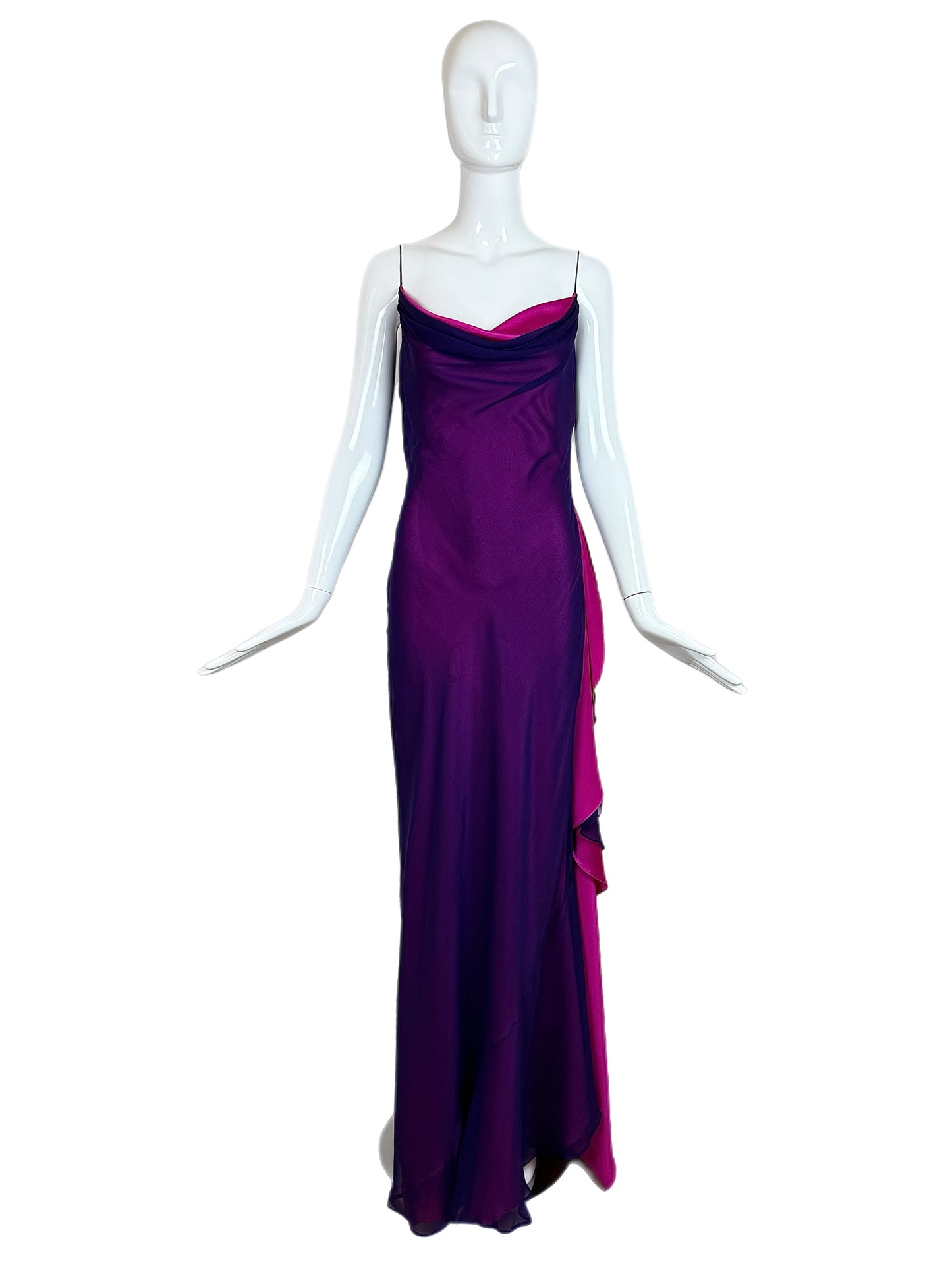 RICHARD TYLER COUTURE Vintage Silk Purple Evening Gown