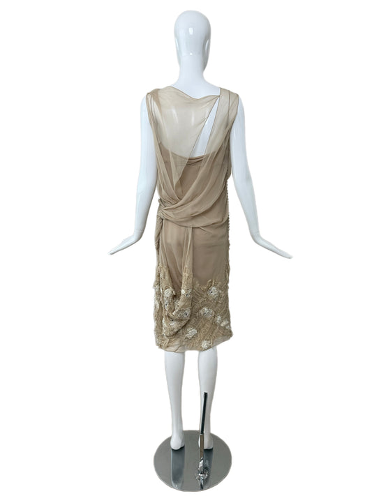 DIOR by JOHN GALLIANO 2006 Vintage Silk Embellished Knee Length Dress