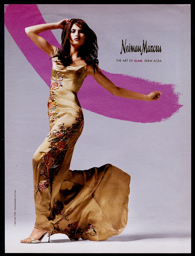 REEM ACRA 2003 Vintage Runway Evening Gown w. Train