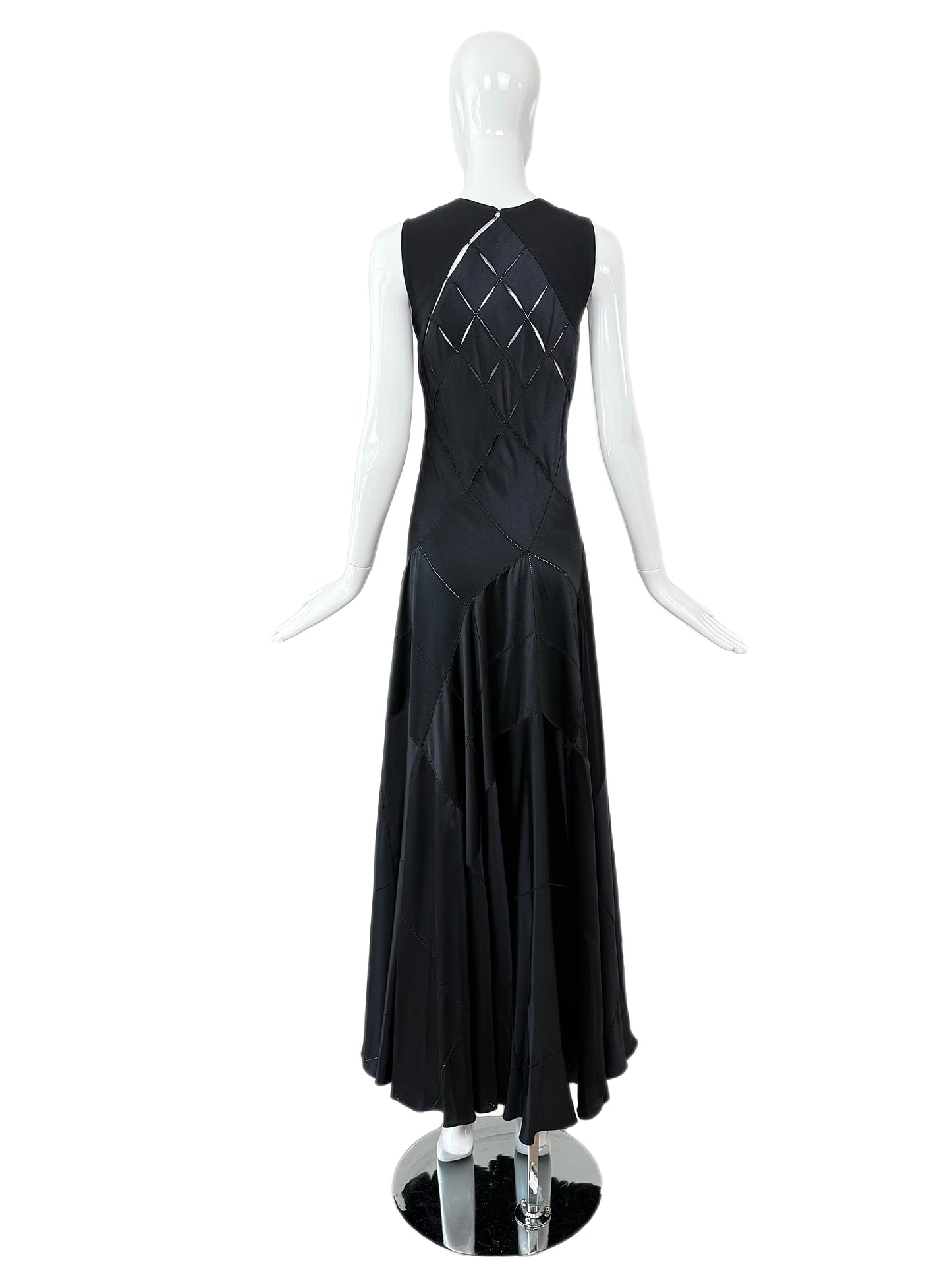 CALVIN KLEIN COLLECTION 2002 Vintage Runway Silk Cut Out Evening Gown