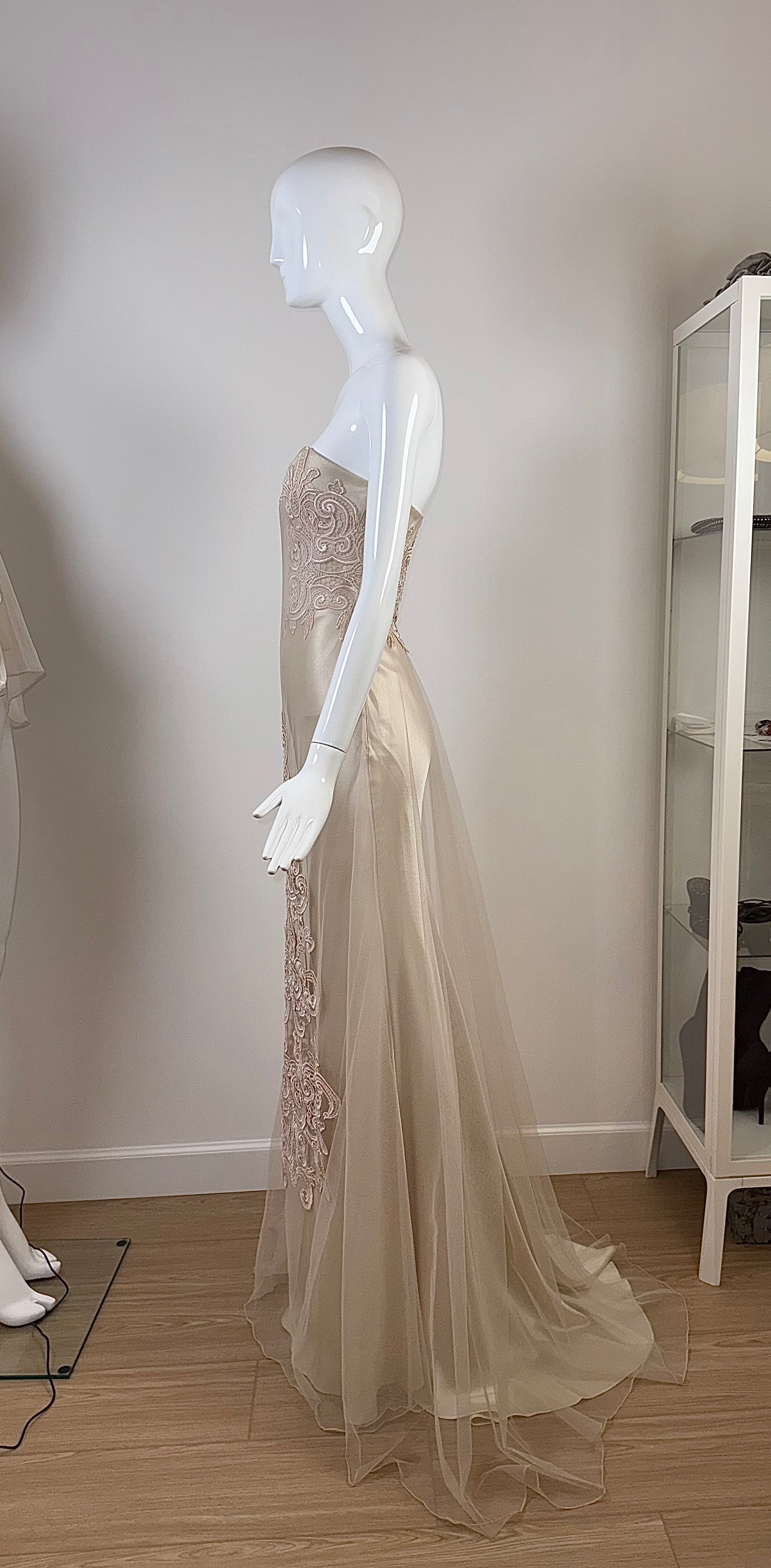 DAVID FIELDEN 2014 Runway Embroidered Strapless Bridal Gown