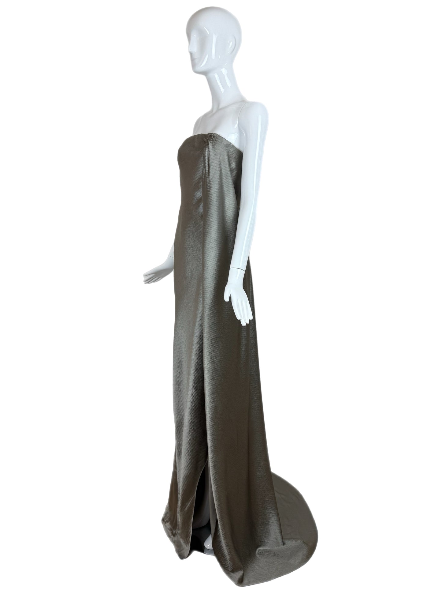 CHADO RALPH RUCCI 2000's Vintage Silk Pewter Evening Gown