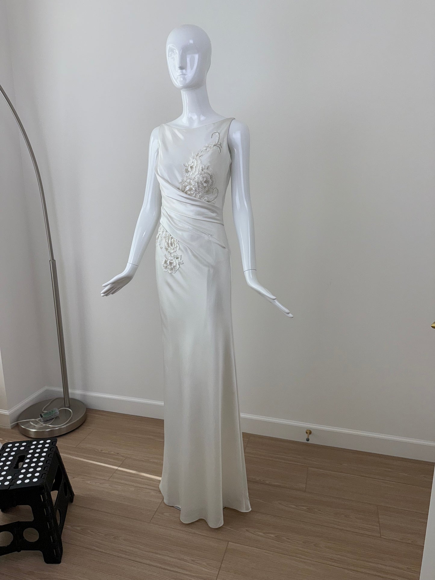 DAVID FIELDEN Soft White Floral Bridal Gown