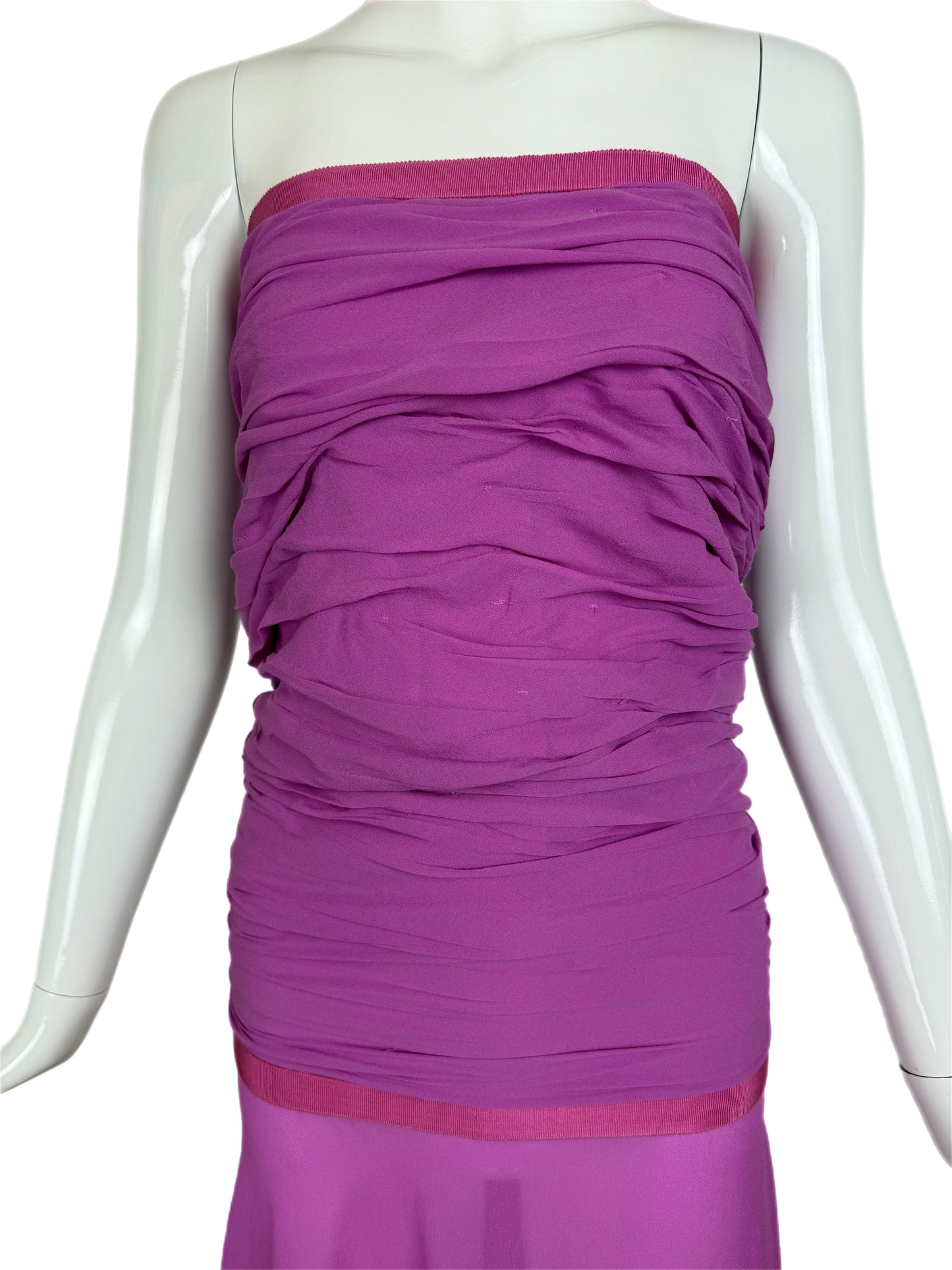 EMANUEL UNGARO 2000's Vintage Silk Fuchsia (Maxi) Dress