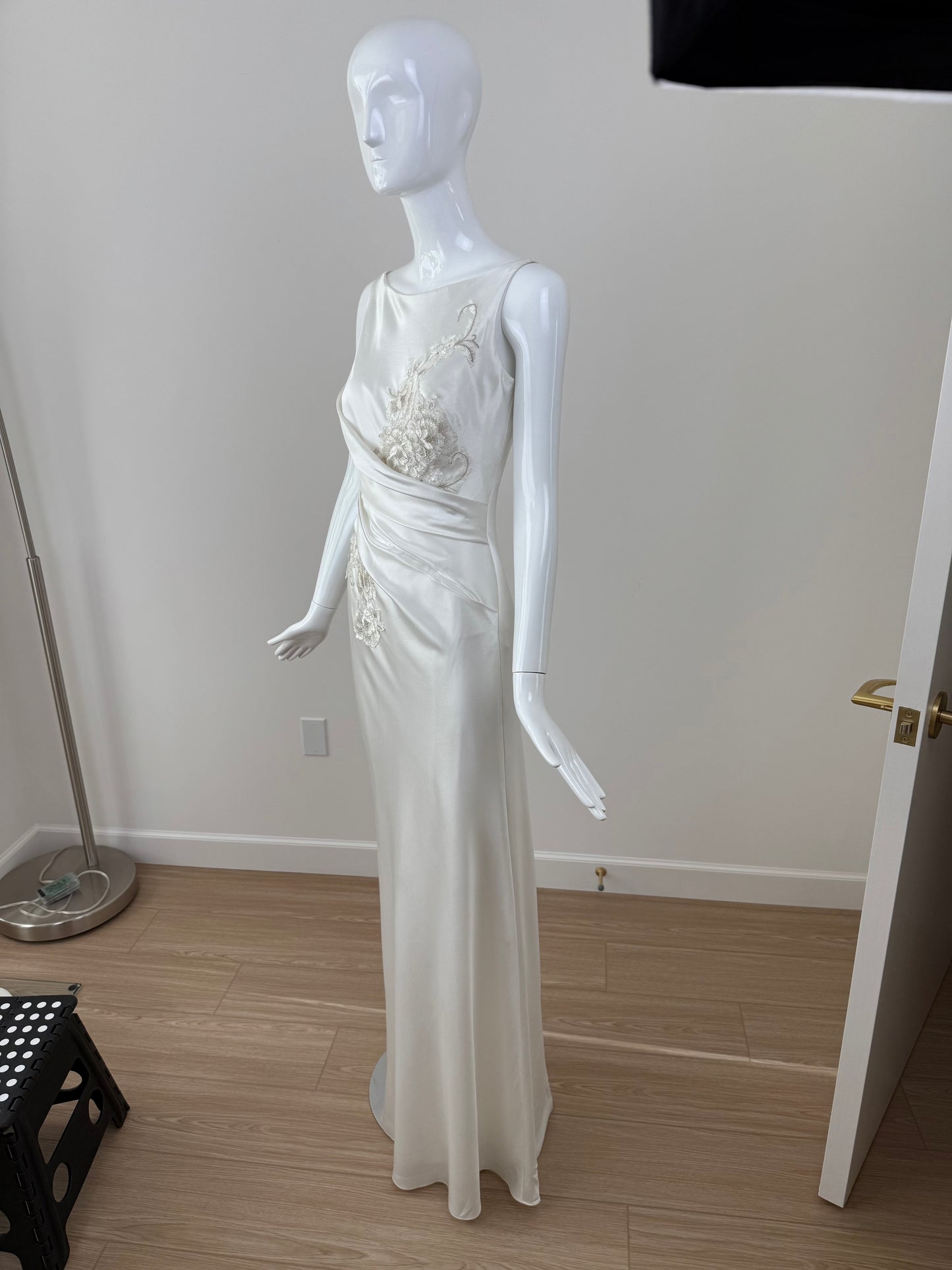 DAVID FIELDEN Soft White Floral Bridal Gown