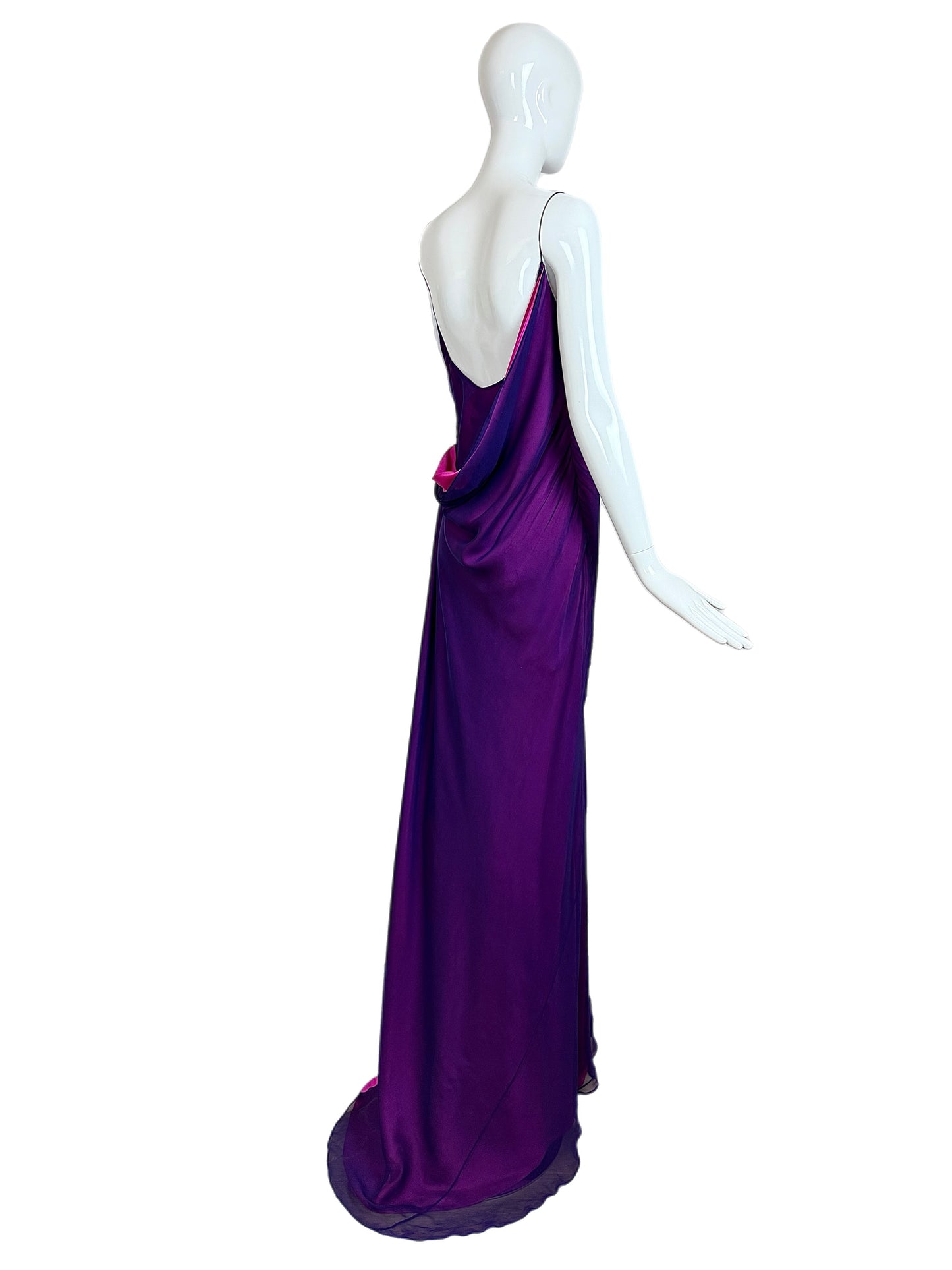 RICHARD TYLER COUTURE Vintage Silk Purple Evening Gown
