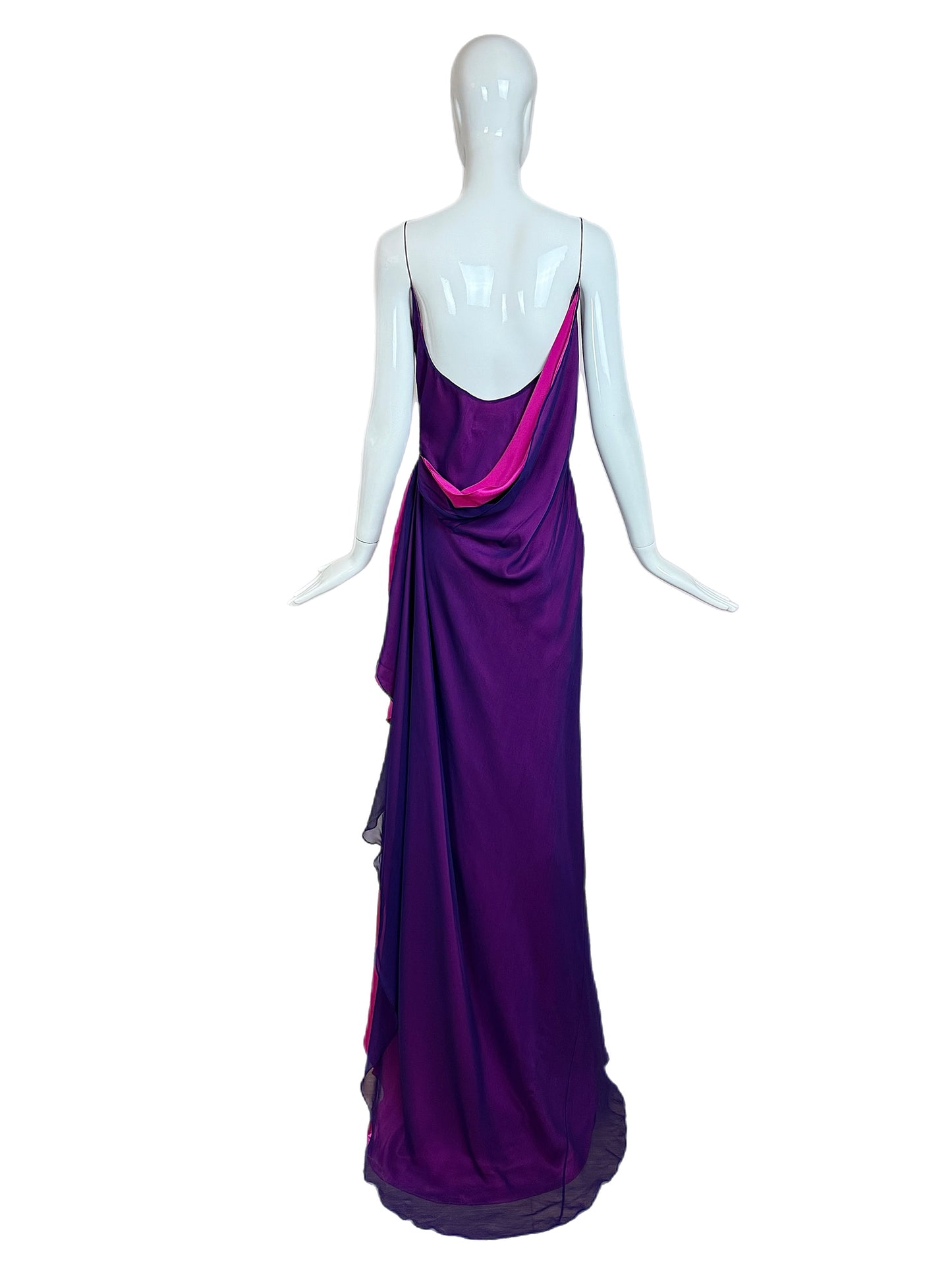 RICHARD TYLER COUTURE Vintage Silk Purple Evening Gown