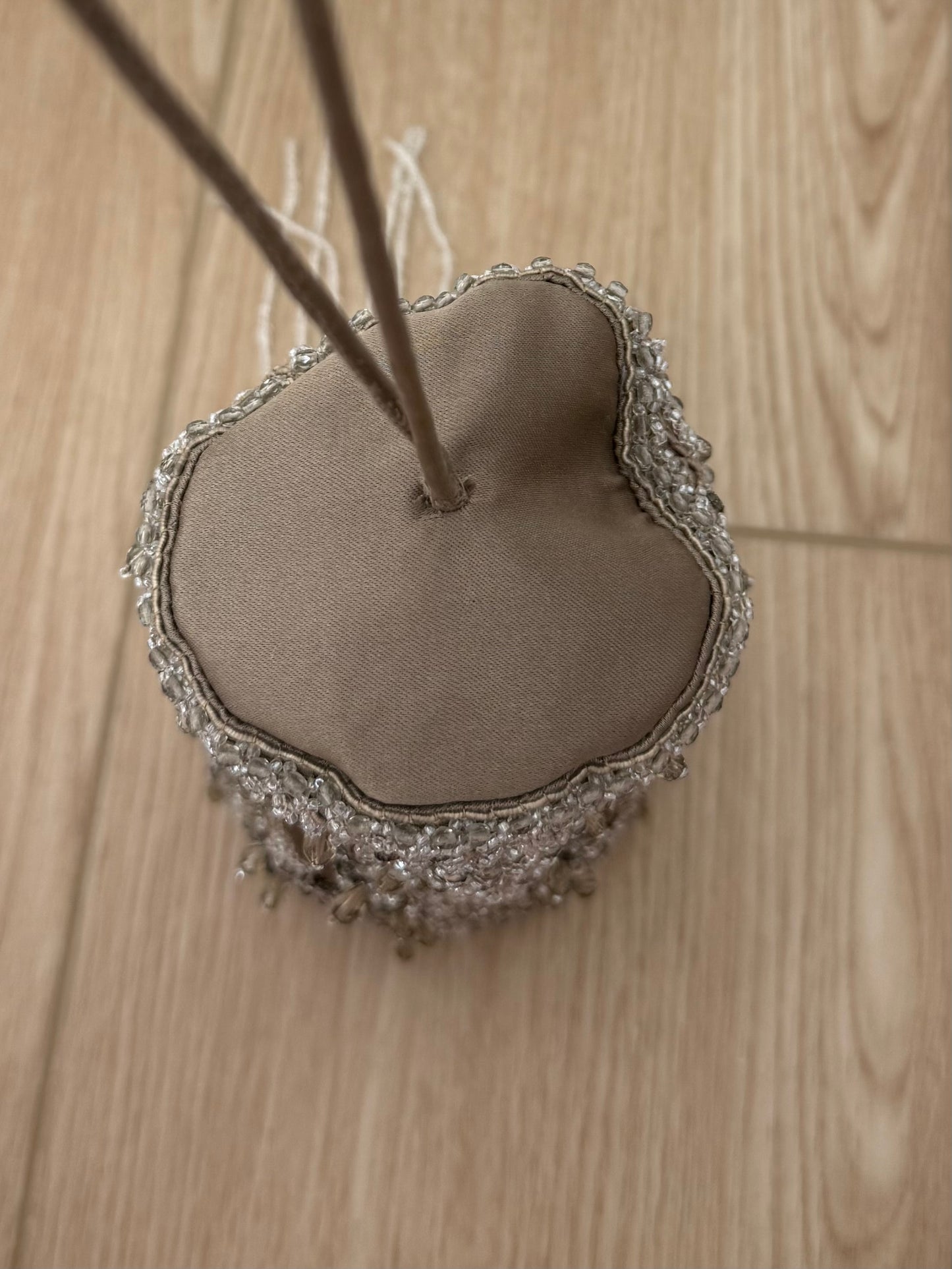 BADGLEY MISCHKA Vintage Pewter Embellished Evening Bag